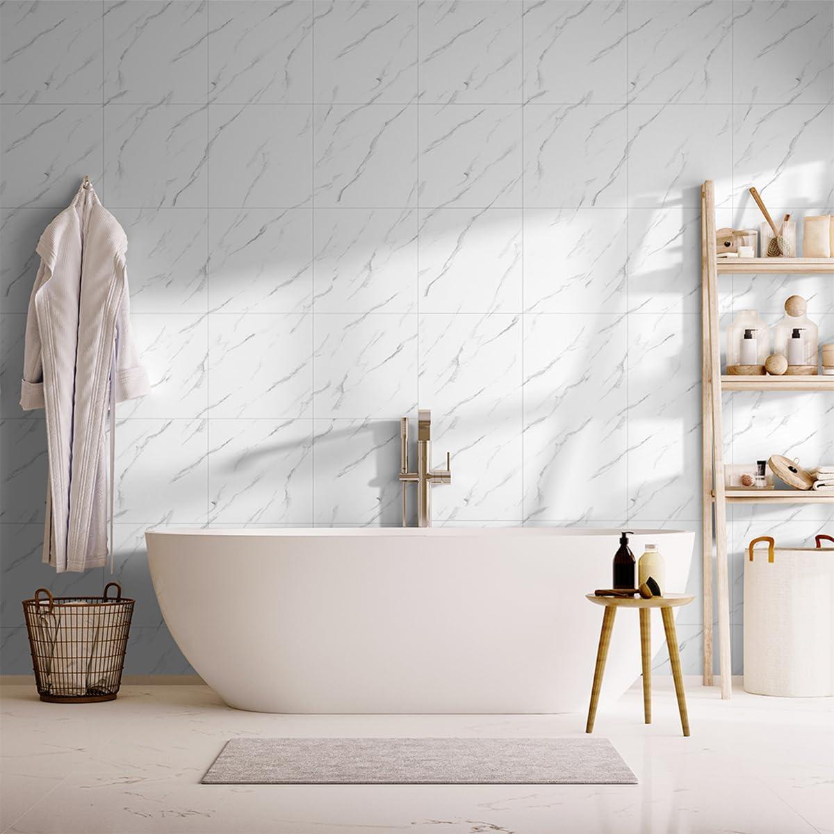 Paquete de 10 Azulejos Autoadhesivos NAEIRON 30.48x30.48cm Blancos