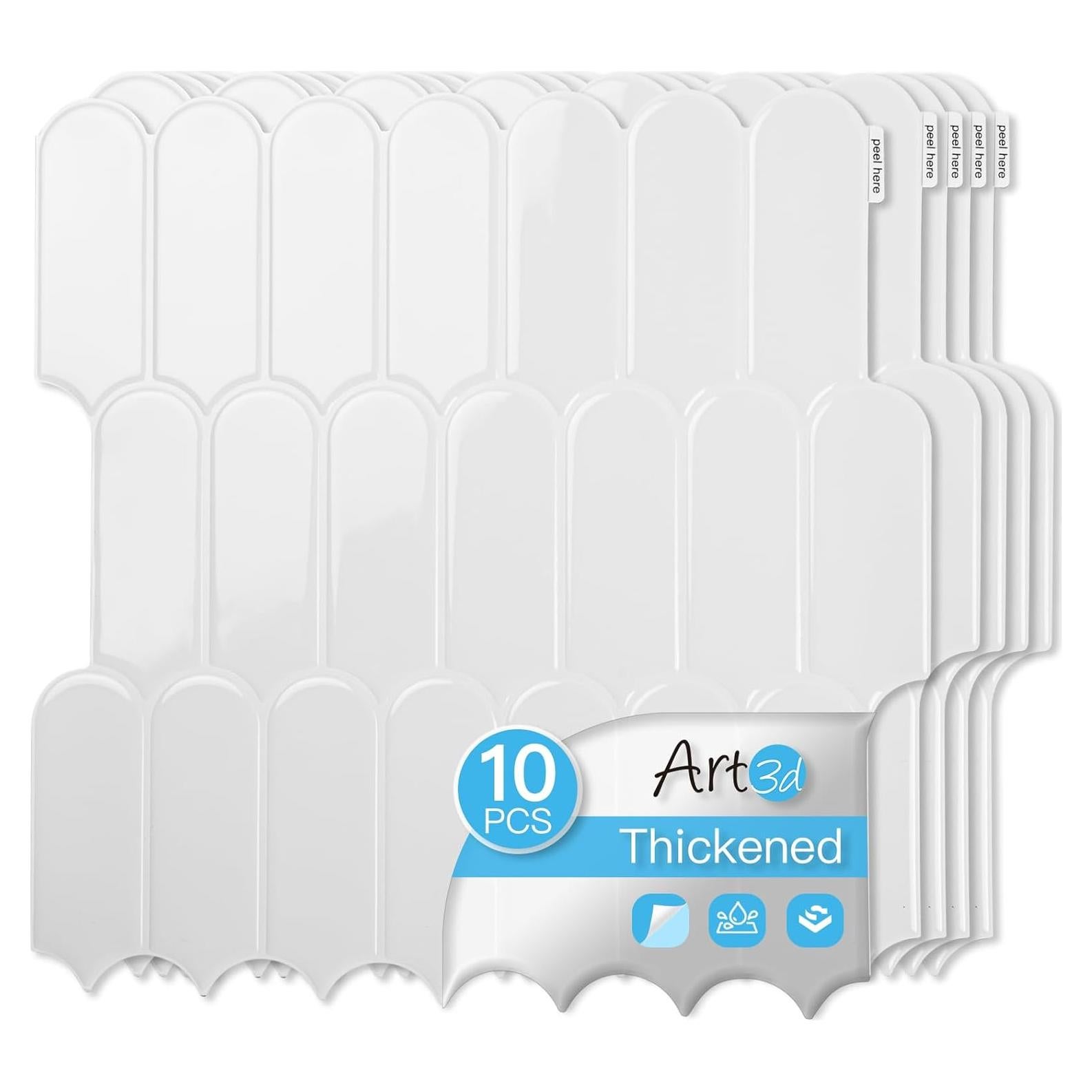 Baldosas Autoadhesivas Art3d 30.48x30.48 cm Blancas - Paquete de 10