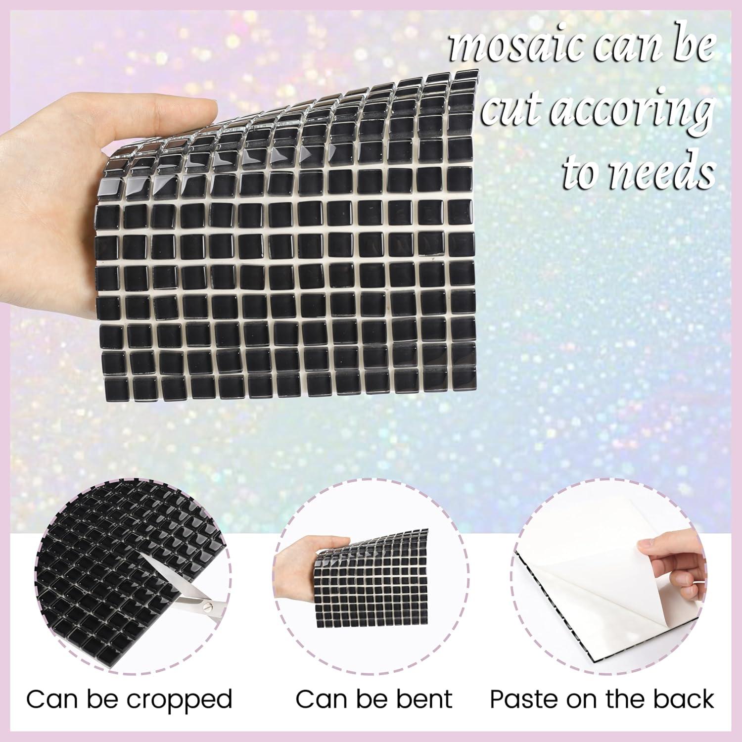 169 Partículas Mosaico Autoadhesivas NicesungDECO Negro 1x1 cm