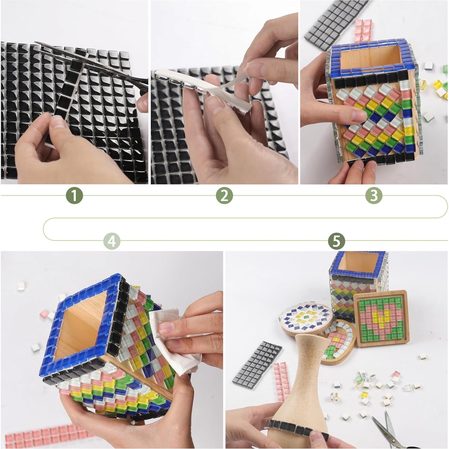 169 Partículas Mosaico Autoadhesivas NicesungDECO Negro 1x1 cm