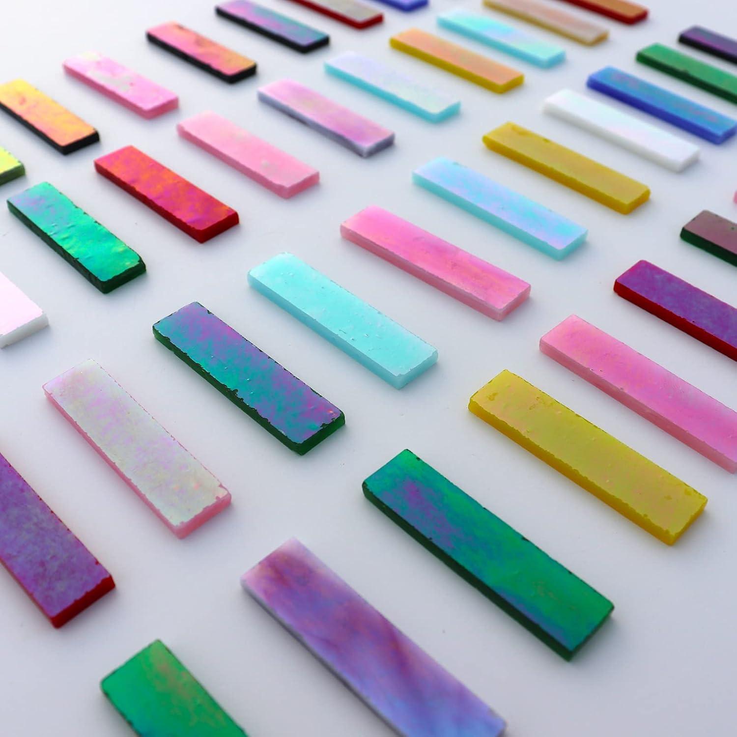 Azulejos de Mosaico de Vidrio Iridiscente LITMIND 8oz 4x1cm