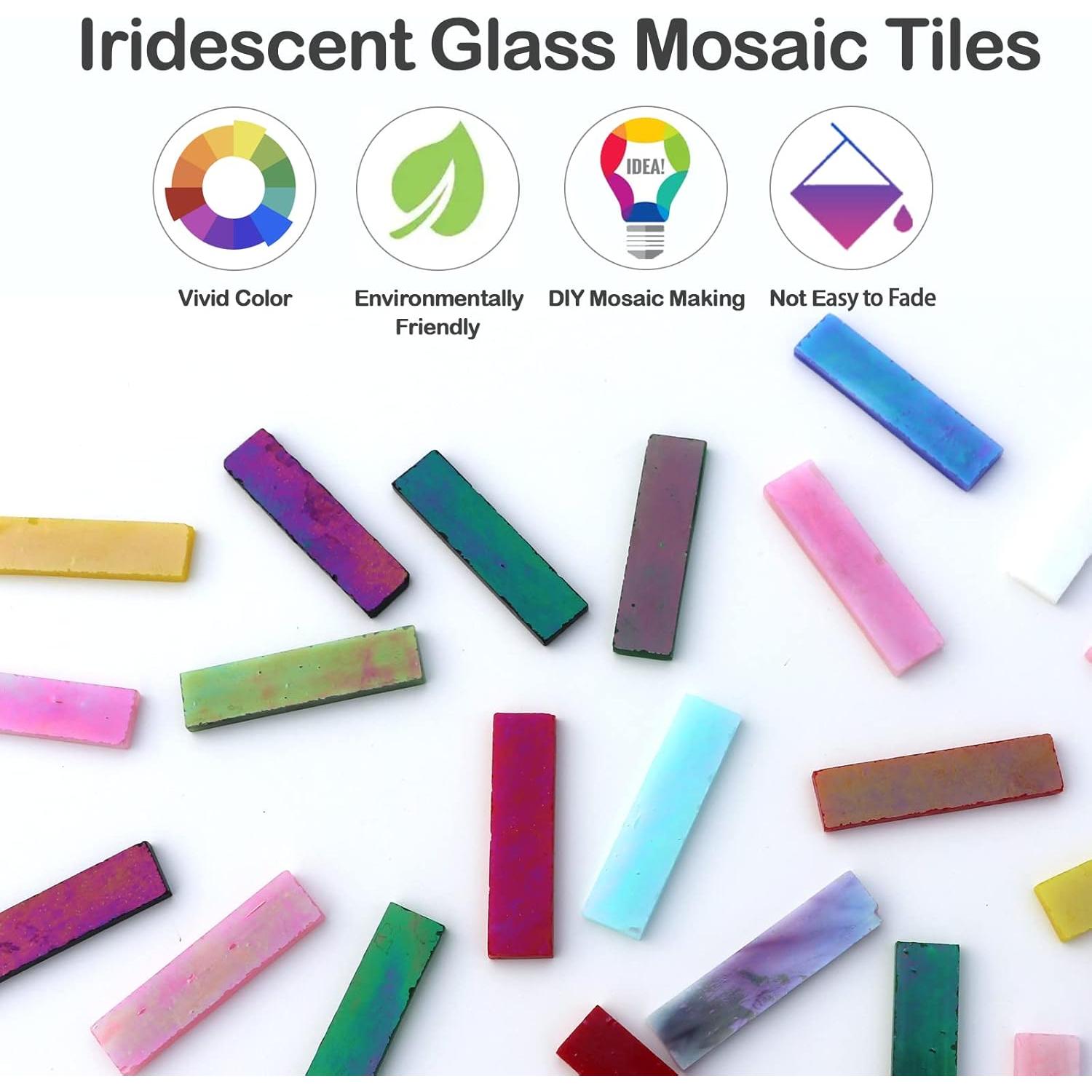 Azulejos de Mosaico de Vidrio Iridiscente LITMIND 8oz 4x1cm