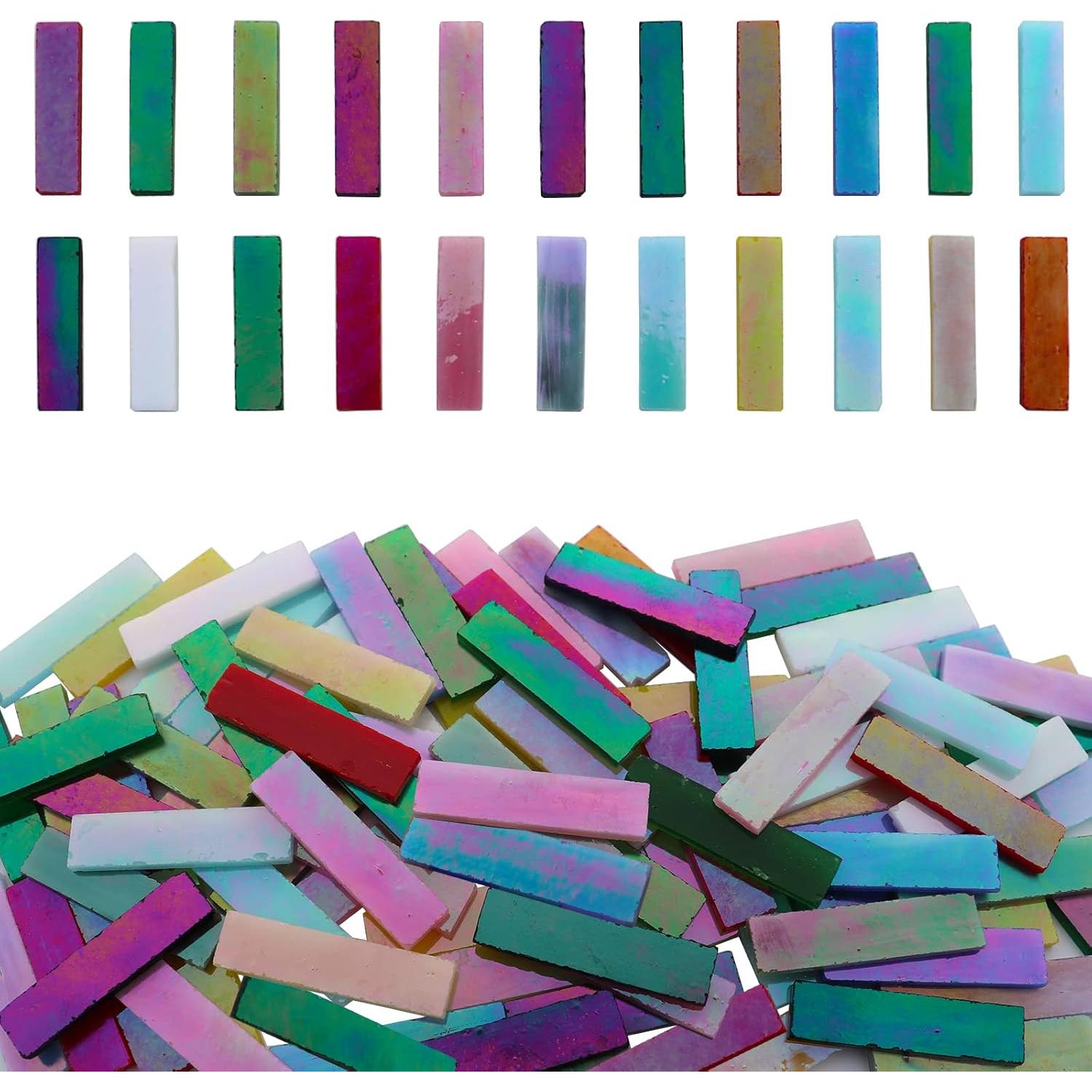 Azulejos de Mosaico de Vidrio Iridiscente LITMIND 8oz 4x1cm