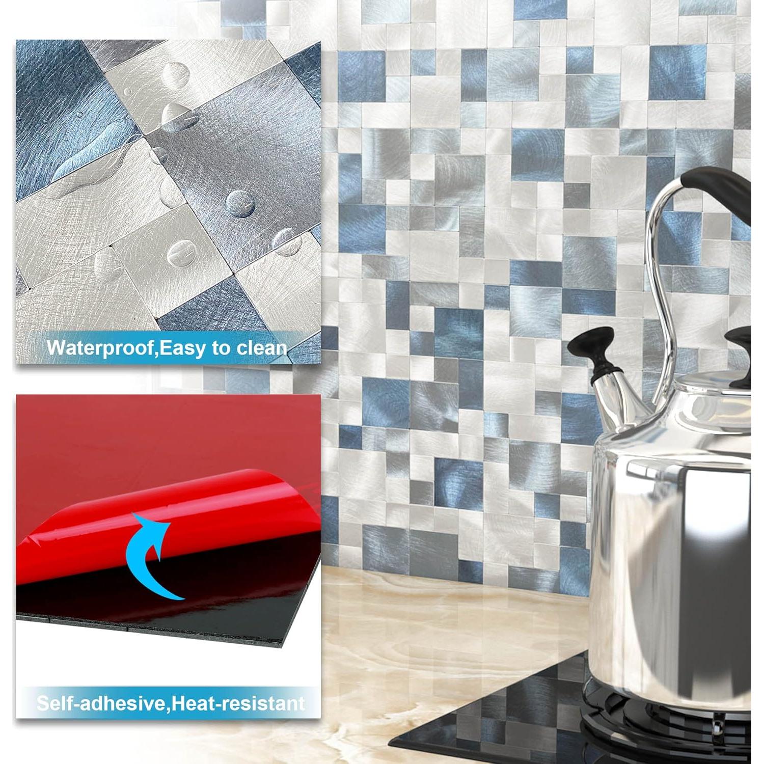 Azulejos Autoadhesivos BeNice Azul 10 Piezas 30x30 cm