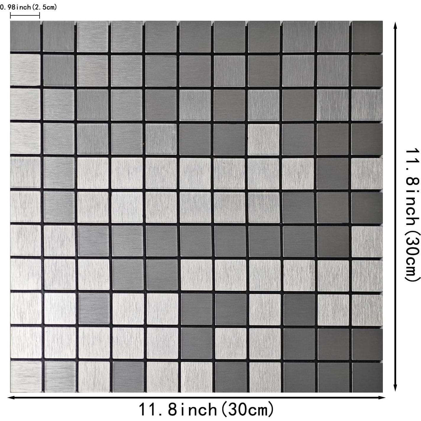 10 Calcomanías de Pared Autoadhesivas Sanyeskkiy Plata 30x30cm