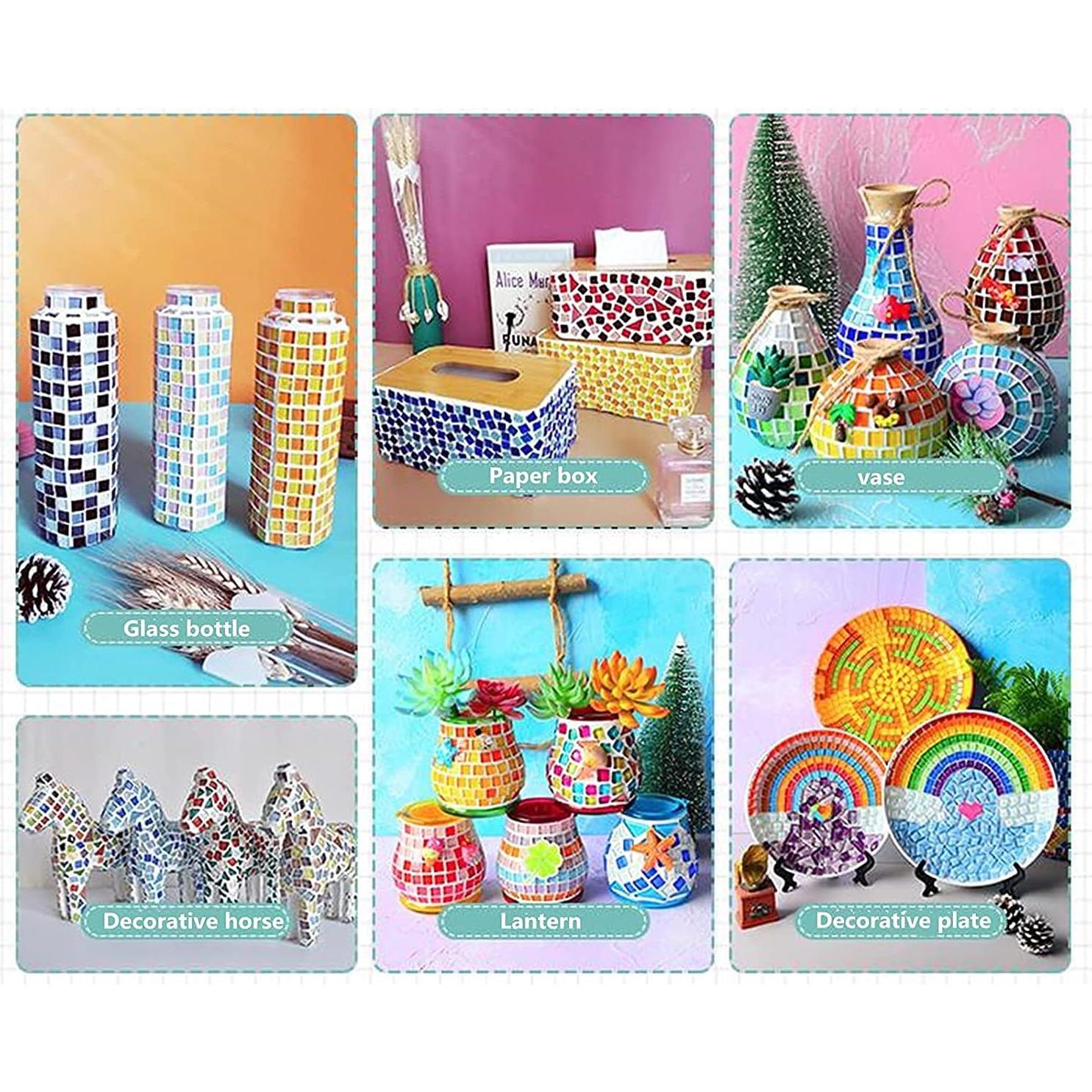 Azulejos de mosaico de vidrio BTMIEY 200 piezas color mixto