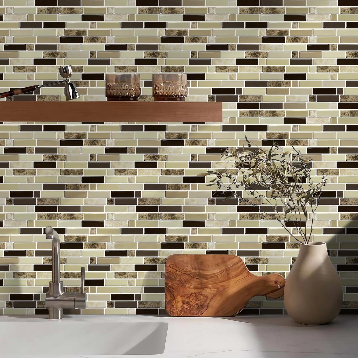 Azulejo Autoadhesivo Vamos Tile 30.48x30.48 cm Mármol Marrón