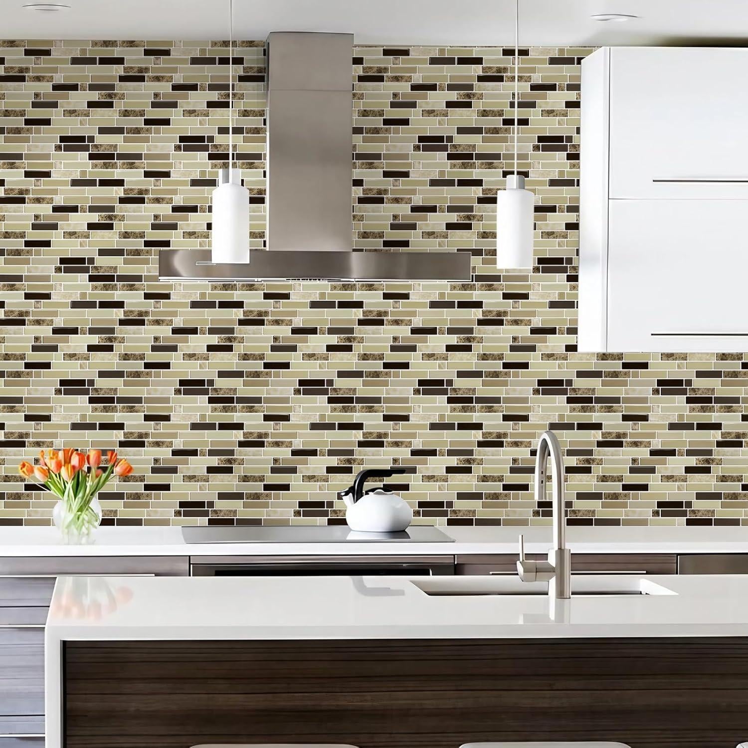 Azulejo Autoadhesivo Vamos Tile 30.48x30.48 cm Mármol Marrón