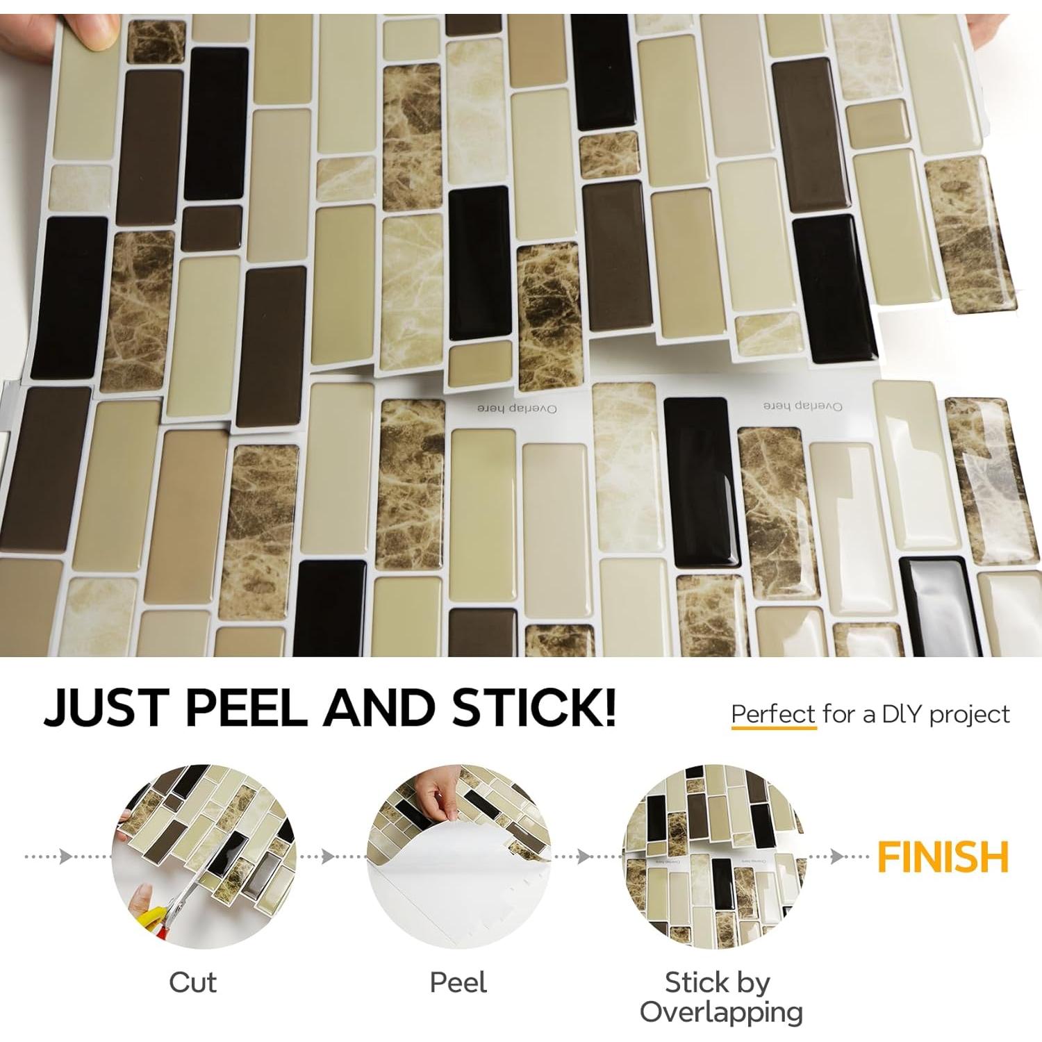 Azulejo Autoadhesivo Vamos Tile 30.48x30.48 cm Mármol Marrón