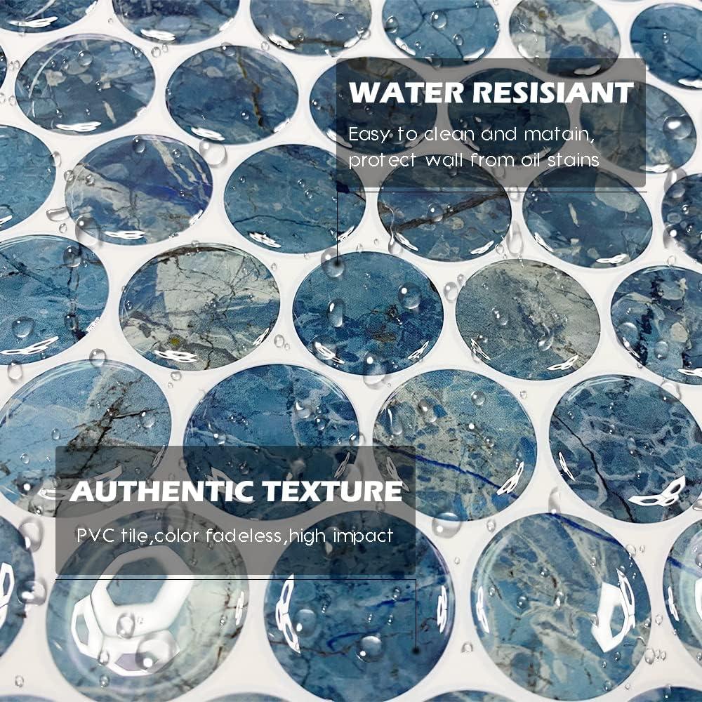 Azulejos Autoadhesivos Artemuro 10 Hojas 30.48x30.48cm Mármol Azul