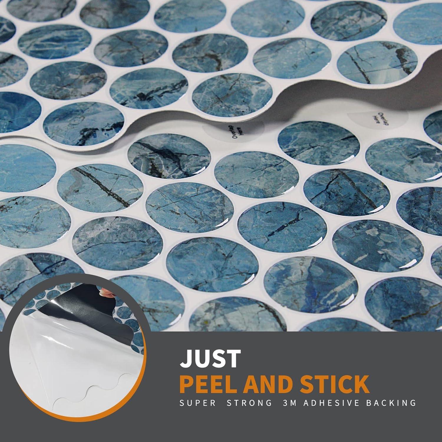 Azulejos Autoadhesivos Artemuro 10 Hojas 30.48x30.48cm Mármol Azul