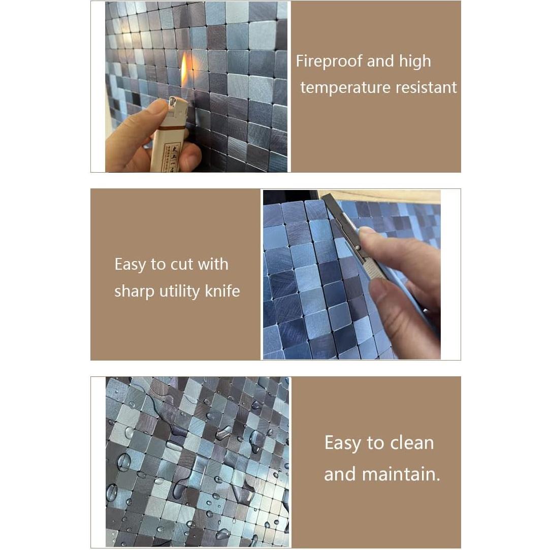 Azulejos Autoadhesivos XUANINY 5 Hojas 29.5x29.5cm Azul Oscuro