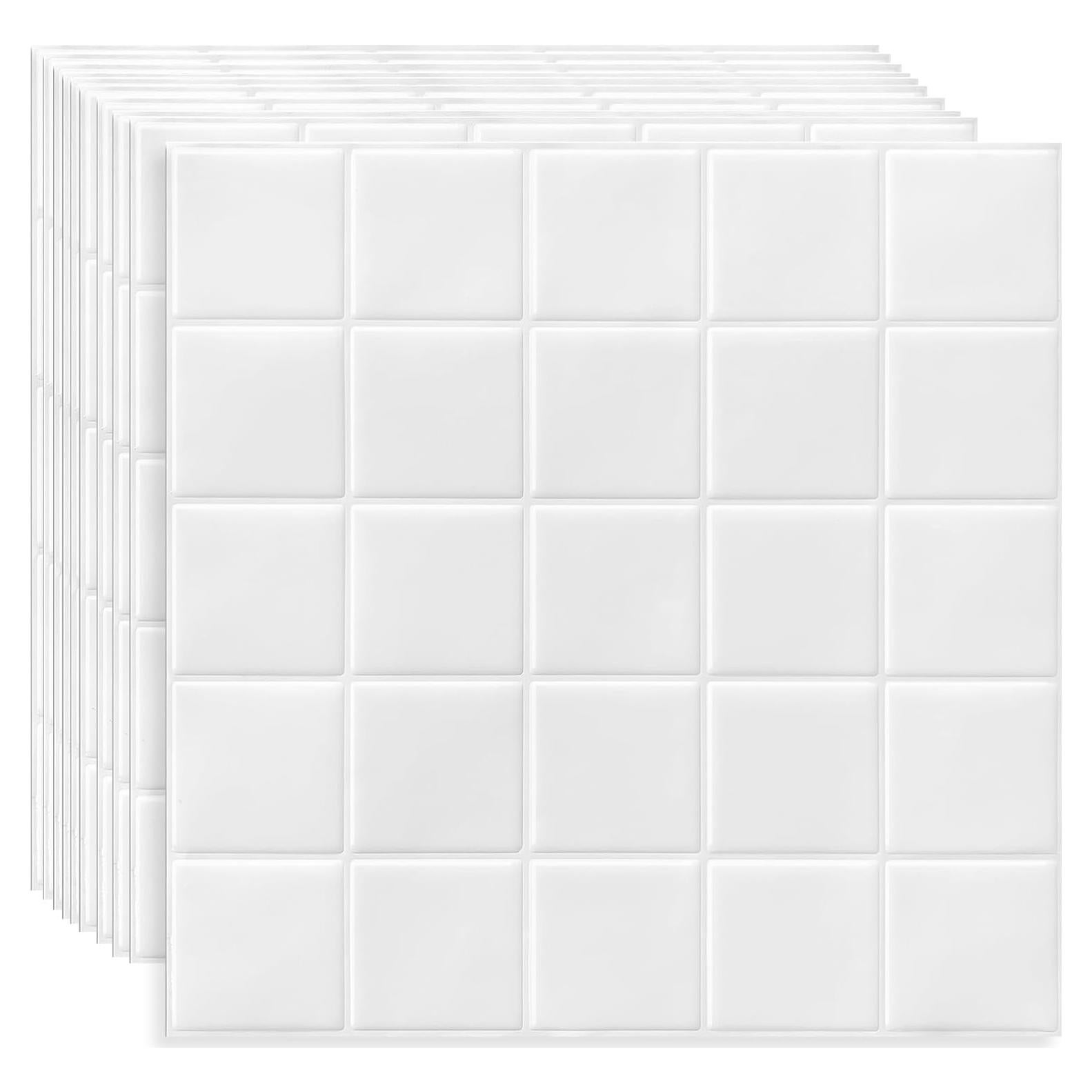 Azulejos autoadhesivos DEWOO 30.48x30.48 cm blancos modernos