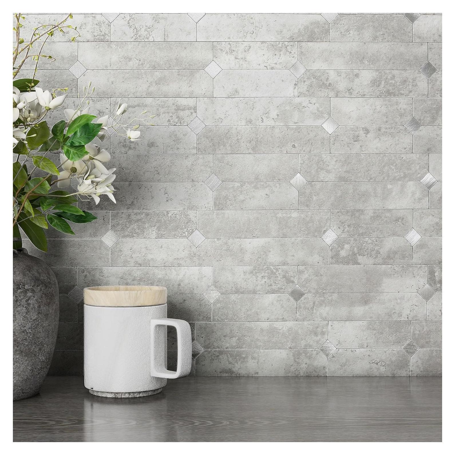 Azulejos Autoadhesivos Mosaico MOFIT 10 Hojas Gris Cemento