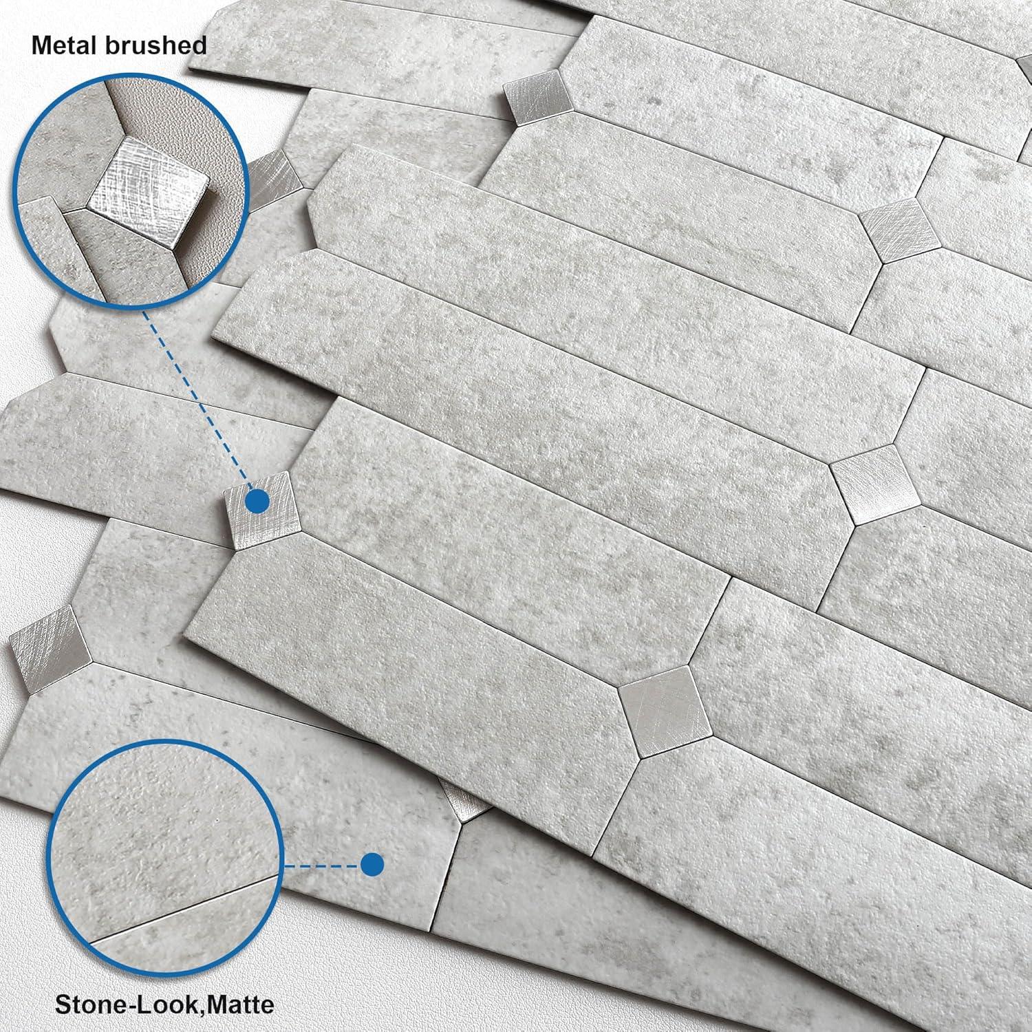 Azulejos Autoadhesivos Mosaico MOFIT 10 Hojas Gris Cemento