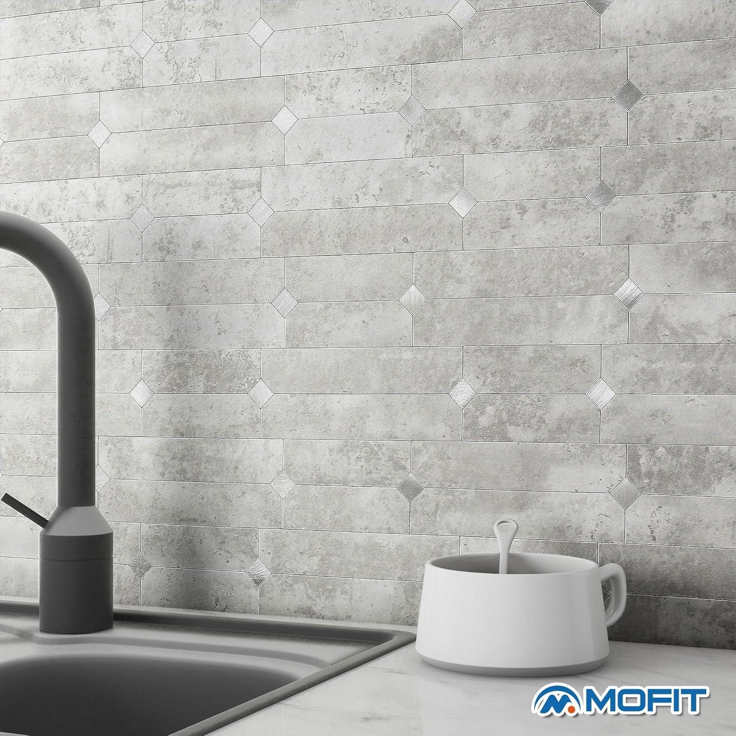 Azulejos Autoadhesivos Mosaico MOFIT 10 Hojas Gris Cemento