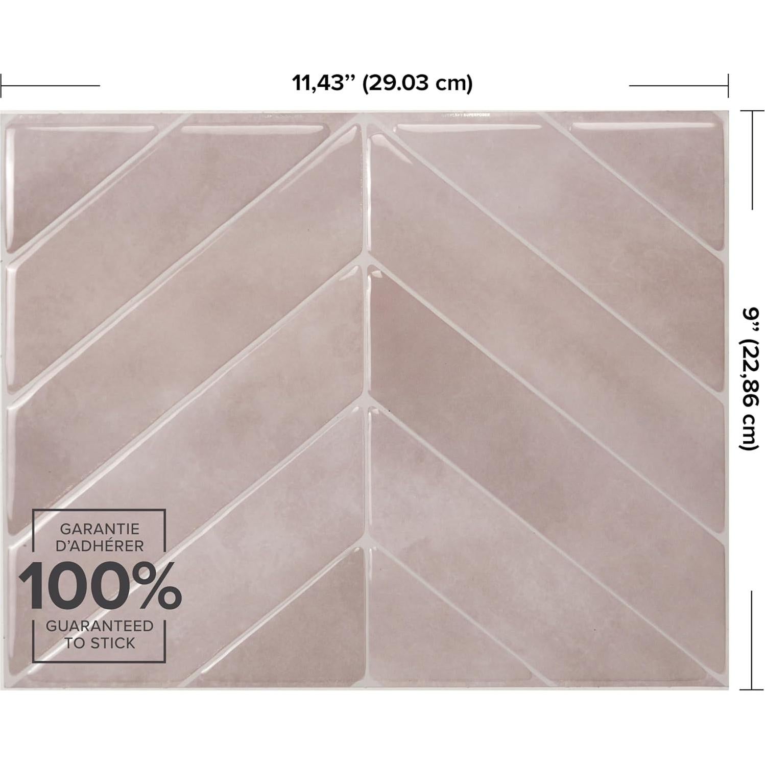 Azulejos Peel and Stick Smart Tiles 5 Hojas 29x21 cm Rosa Viby