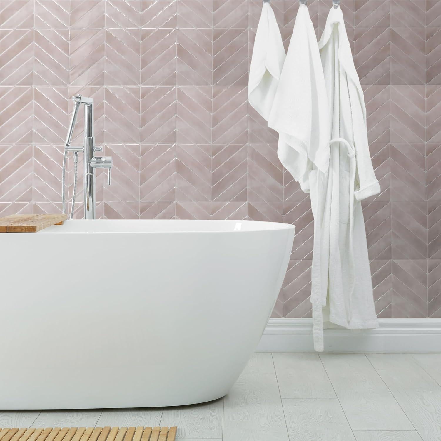 Azulejos Peel and Stick Smart Tiles 5 Hojas 29x21 cm Rosa Viby