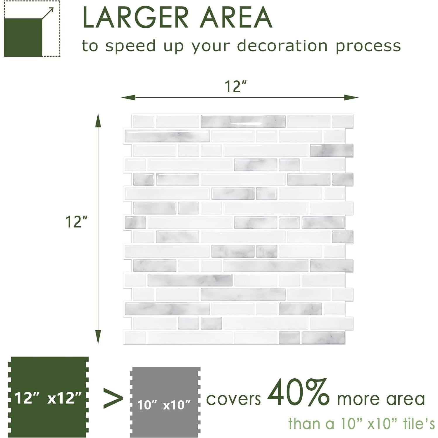 Azulejos Autoadhesivos STICKGOO 3D 10 Hojas 30.48x30.48cm