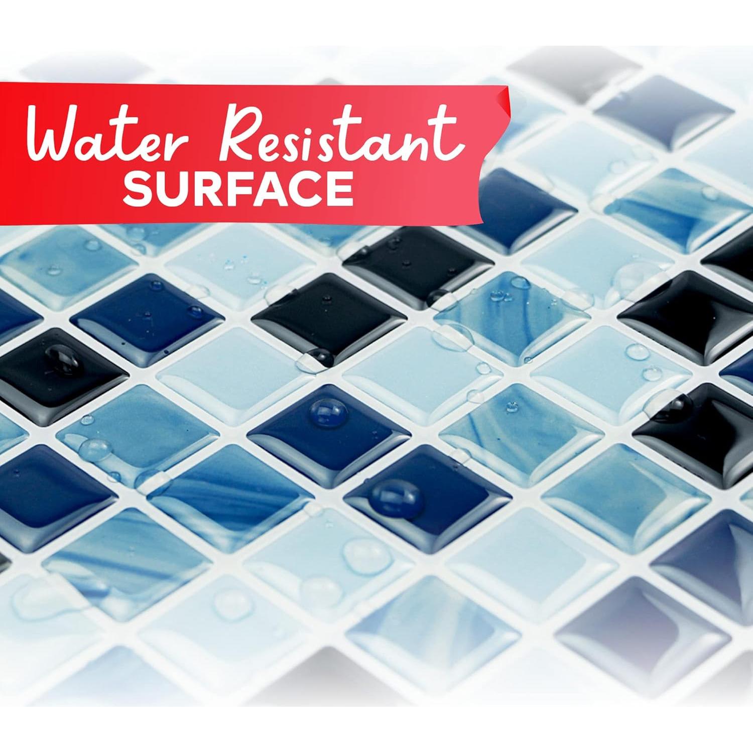 Azulejos Autoadhesivos XFasten 10pcs 30.48x30.48cm Azul Océano