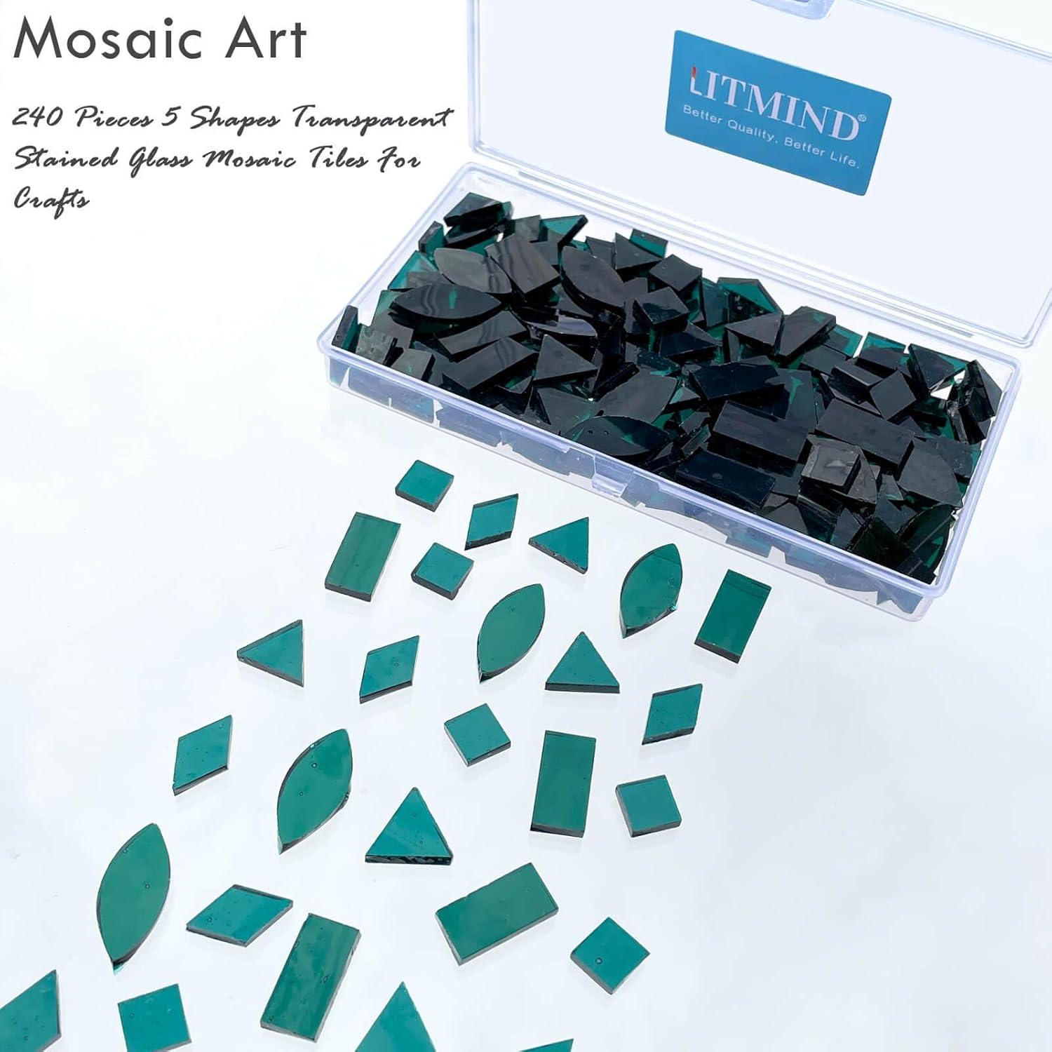 Azulejos de Mosaico de Vidrio LITMIND 240 Piezas 5 Formas