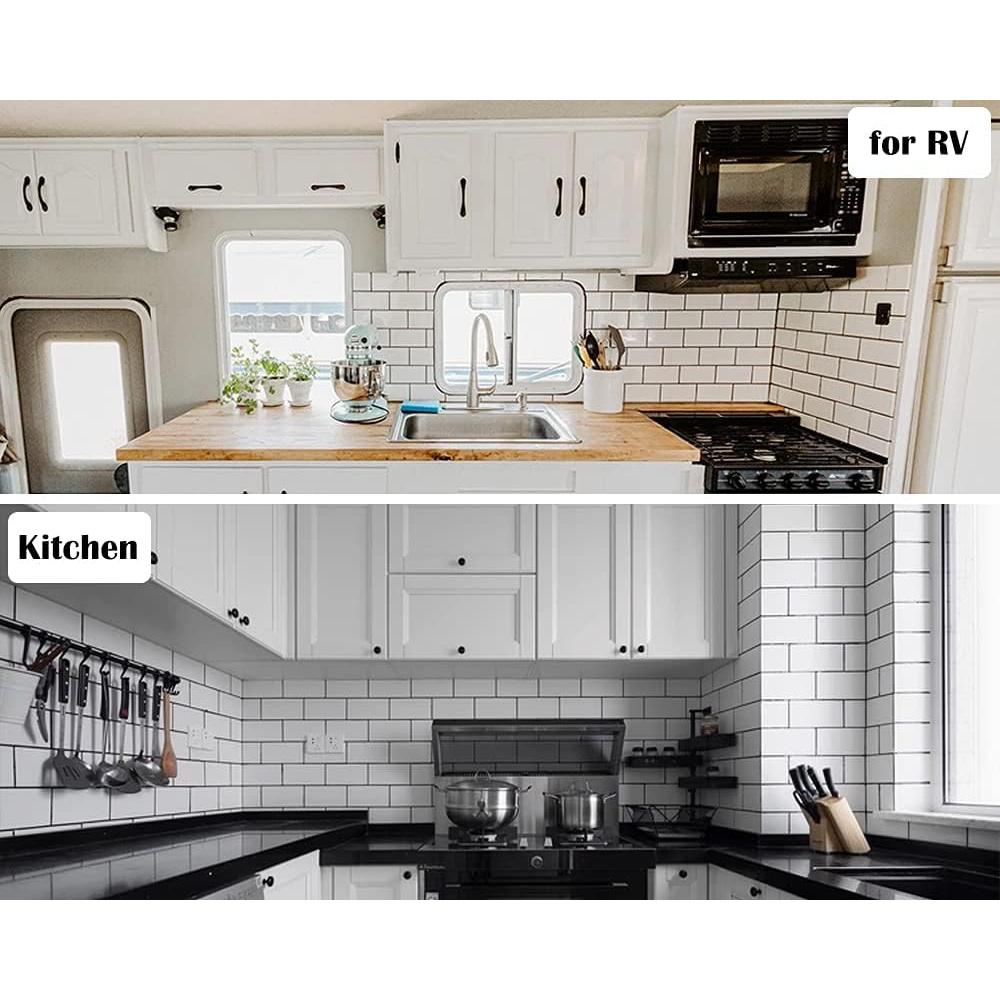 DICOFUN Azulejos Autoadhesivos PVC Blanco Pulido 10 Hojas 0.89m²