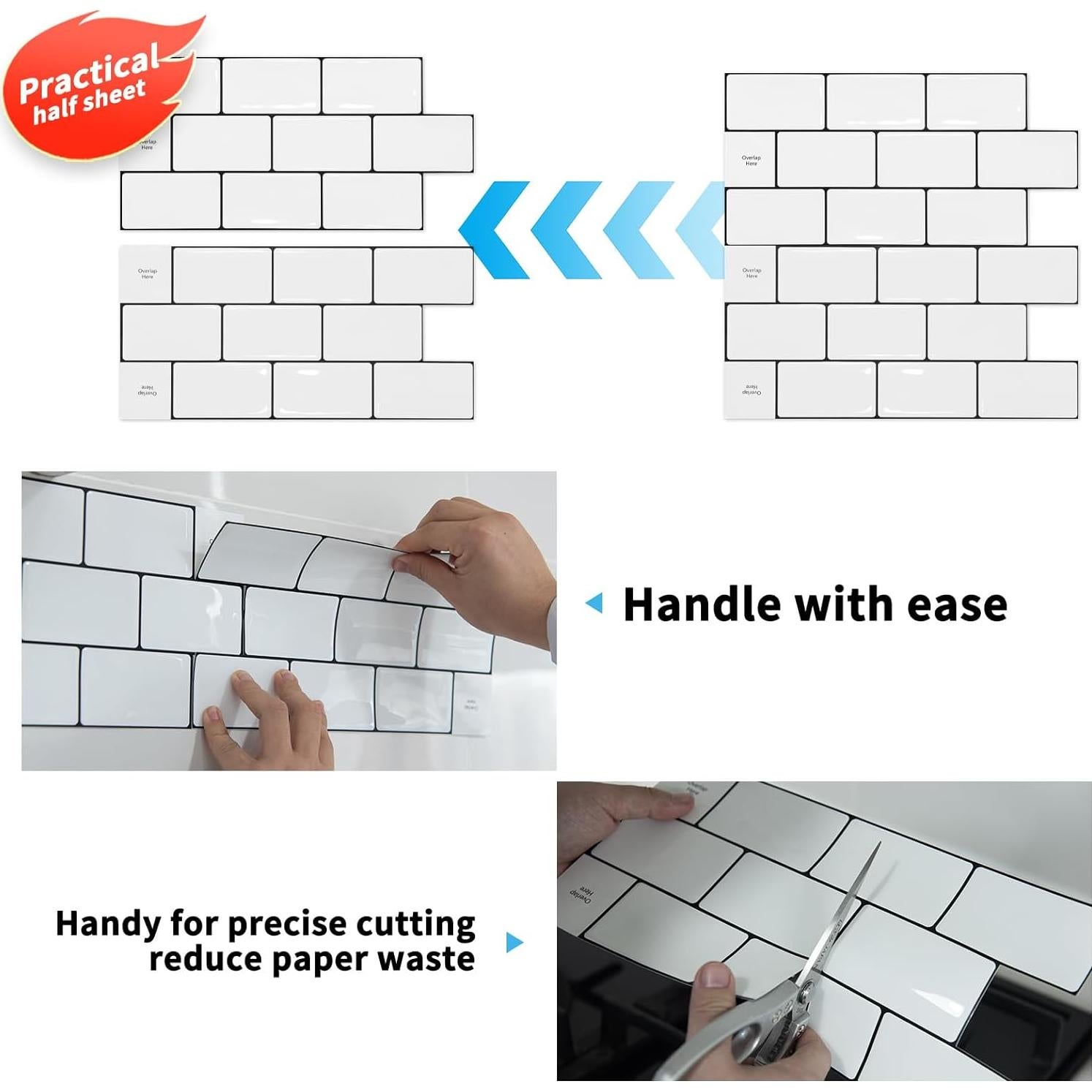 Azulejos Autoadhesivos de Vinilo Art3d 20 Piezas 30.48x15.24 cm