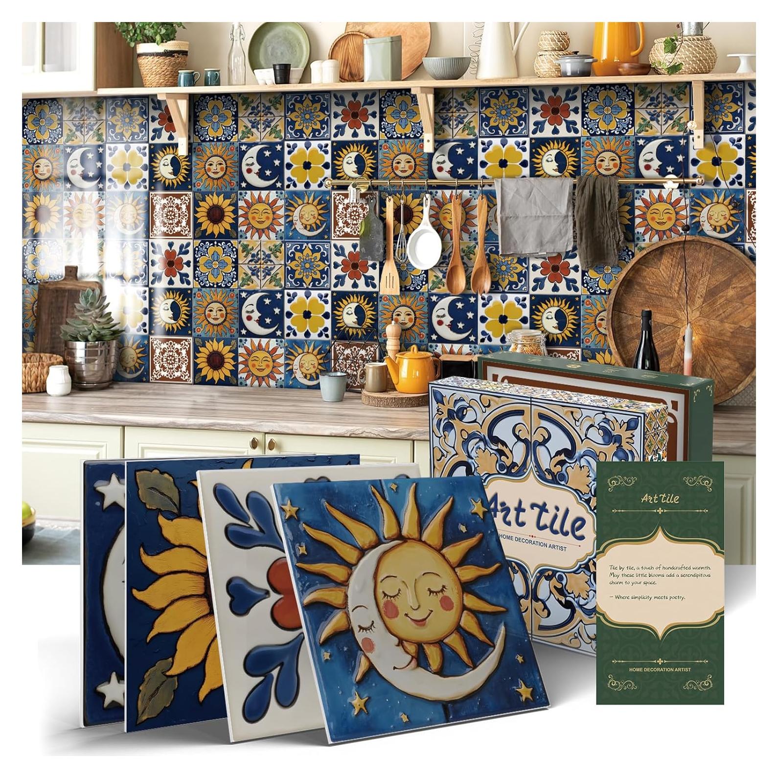 Calcomanías de Azulejos Autoadhesivas ViibXfans 12 Piezas 15x15cm