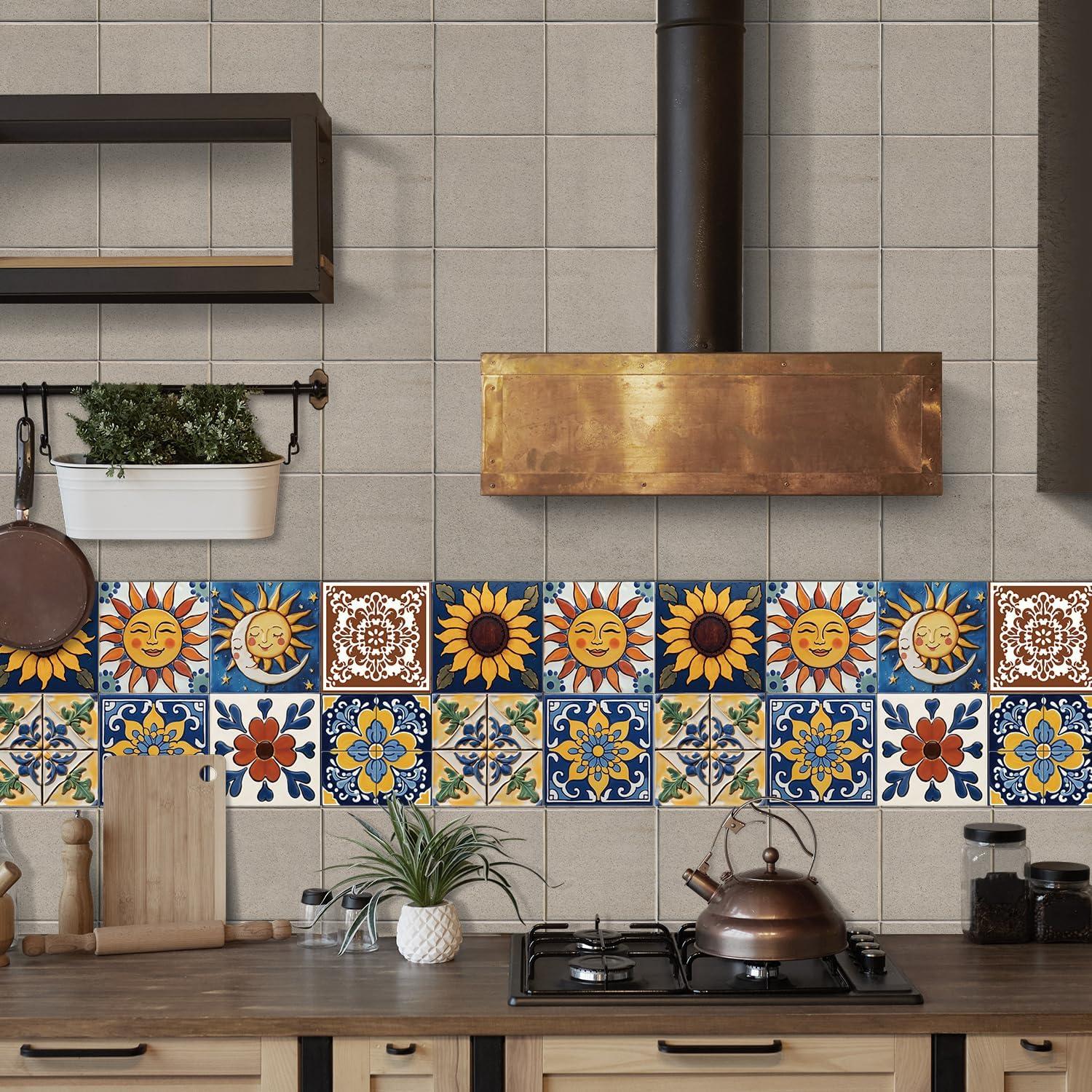 Calcomanías de Azulejos Autoadhesivas ViibXfans 12 Piezas 15x15cm