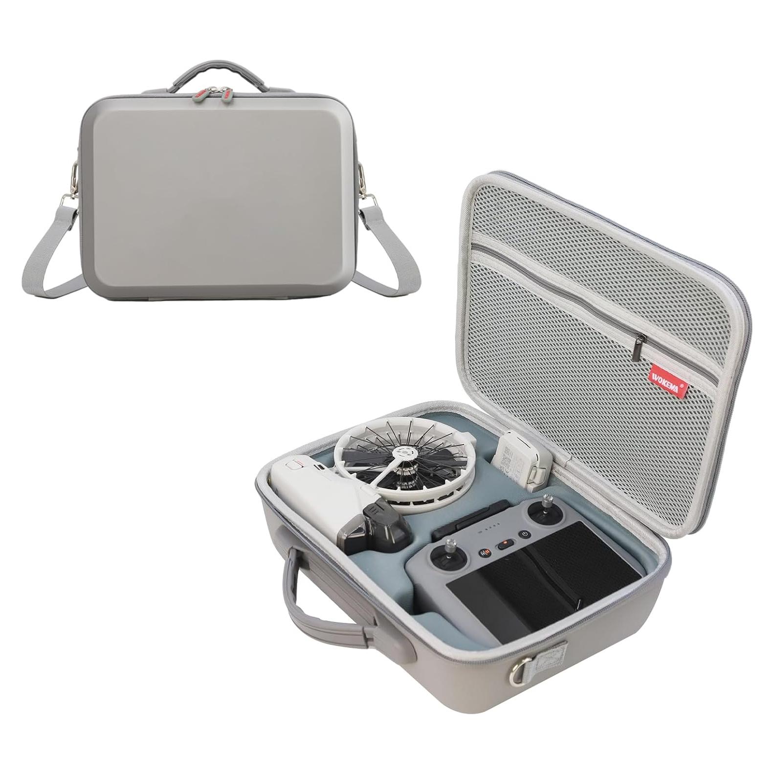 Father&I Drone Flip RC2 RCN3 Combo Accessories Only (Carry-ing) Protective Protector Carrier Case Hard Storage Bag Holder for DJI Flip Crossbody & Two Way Zipper, Grey Morandi (NOT Silicone