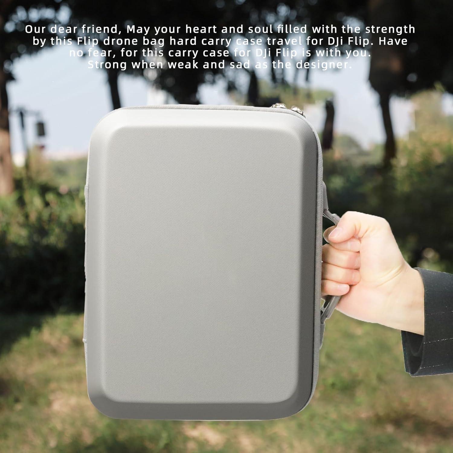 Father&I Drone Flip RC2 RCN3 Combo Accessories Only (Carry-ing) Protective Protector Carrier Case Hard Storage Bag Holder for DJI Flip Crossbody & Two Way Zipper, Grey Morandi (NOT Silicone