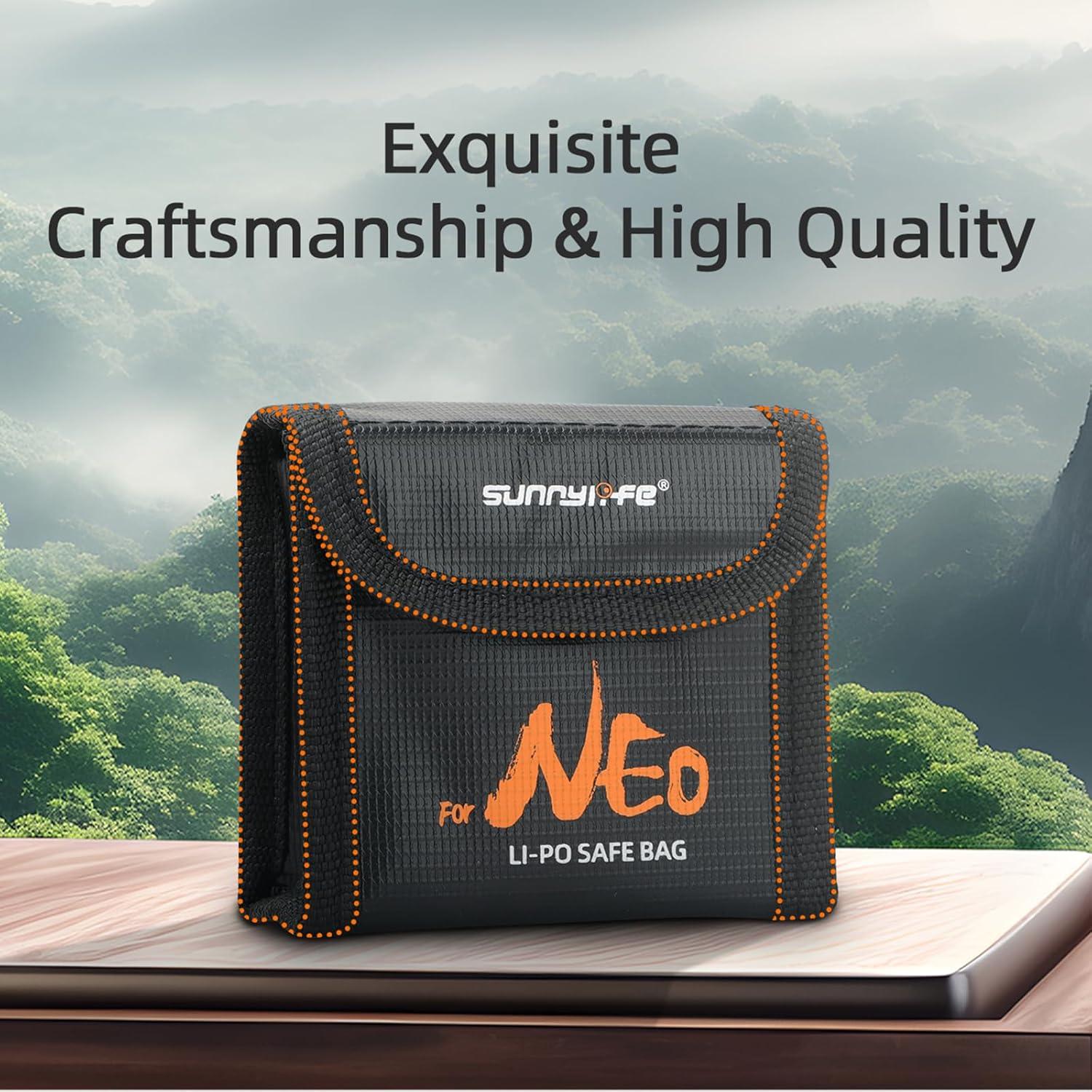 Bolsa Lipo Sinyutia para 2 Baterías DJI NEO a Prueba de Fuego