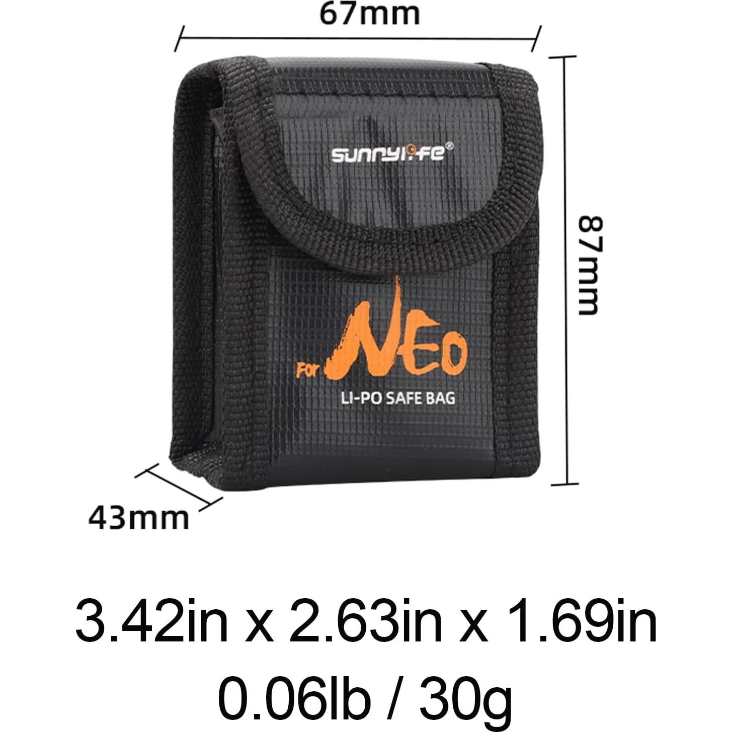 Bolsa Lipo Sinyutia para 2 Baterías DJI NEO a Prueba de Fuego