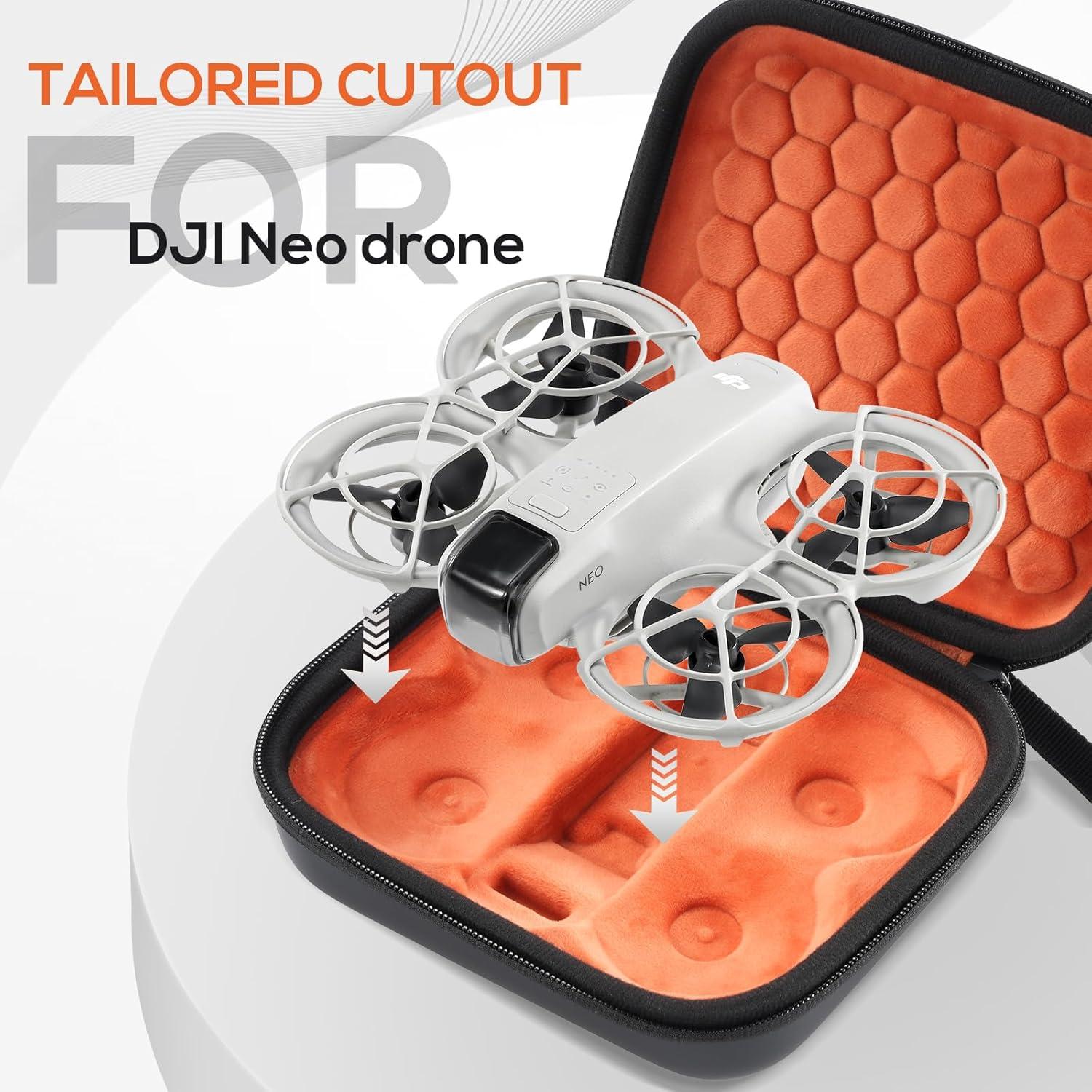 Funda Dura ProCase para Drone DJI NEO - Naranja y Negro