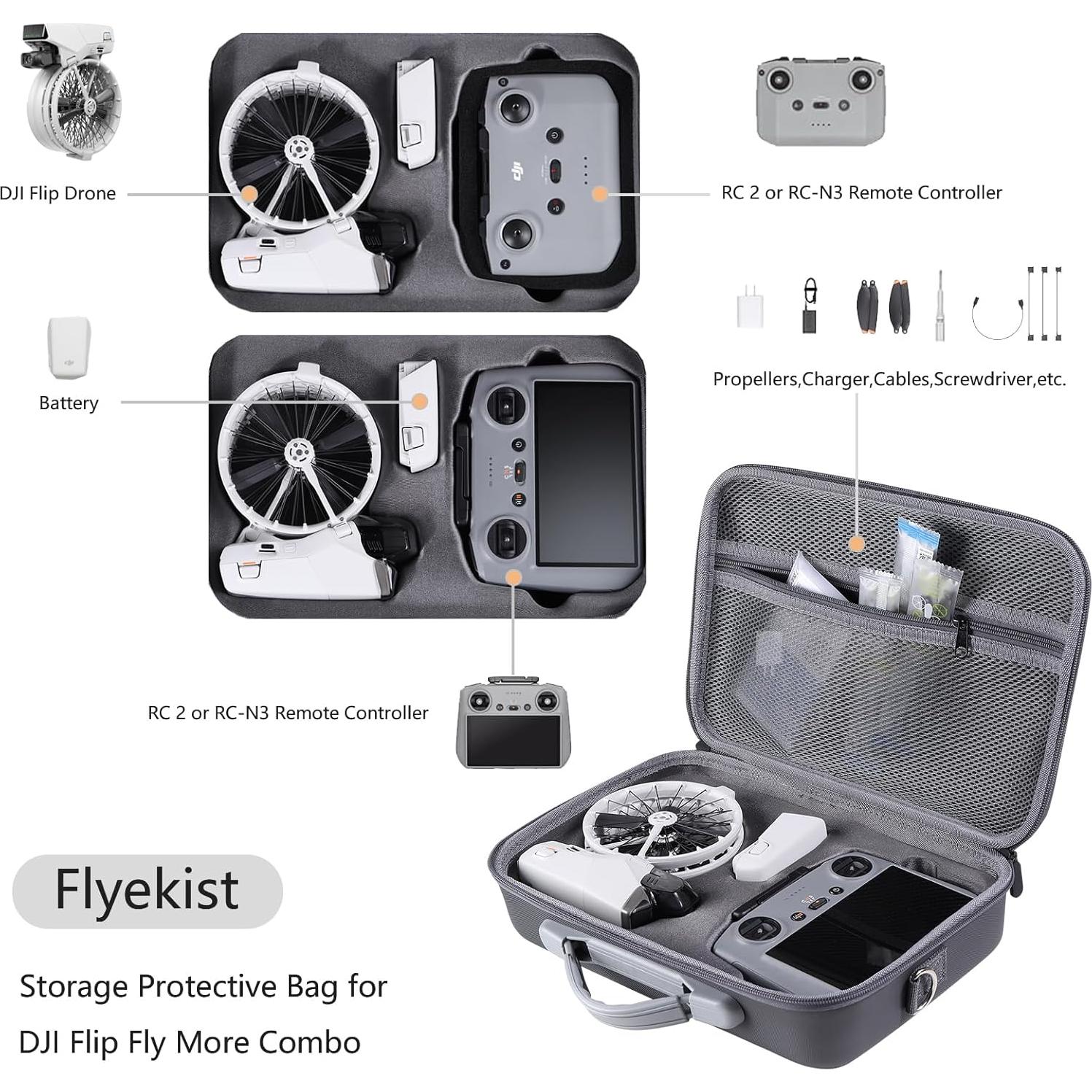Funda de Transporte Flyekist para Drone DJI Flip - Ligera y Compacta