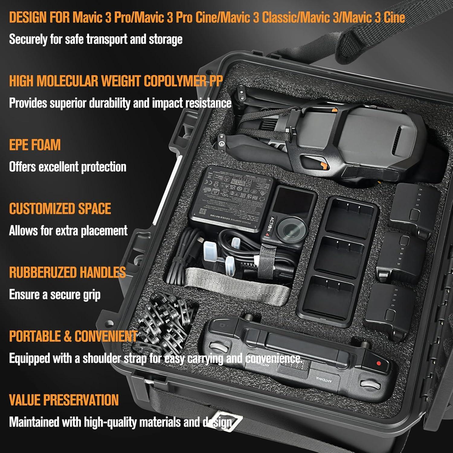 Funda dura a prueba de agua YETEETH para DJI Mavic 3 Pro