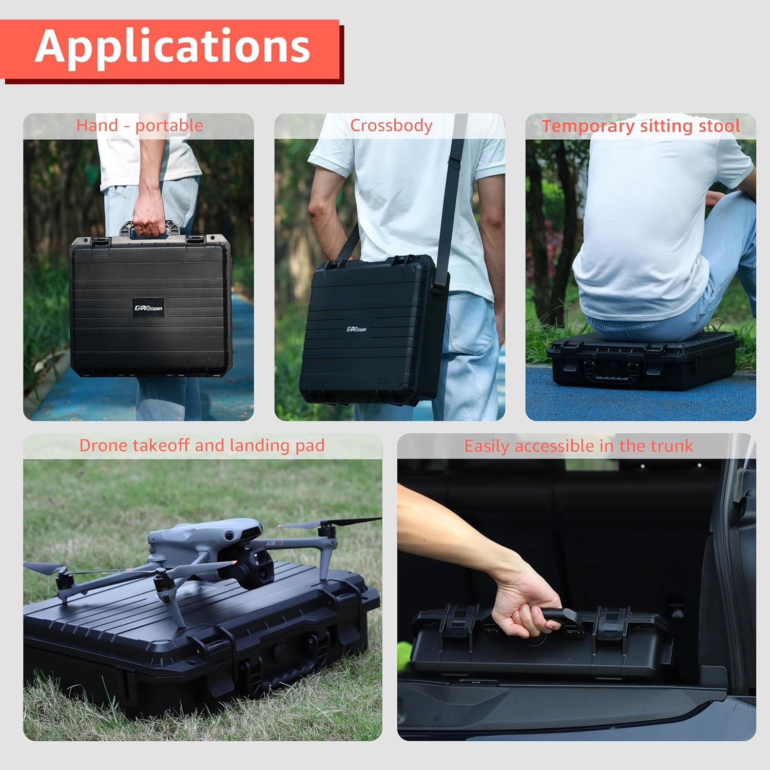 Estuche Duro Impermeable Drogear para DJI Air 3S Fly More Combo