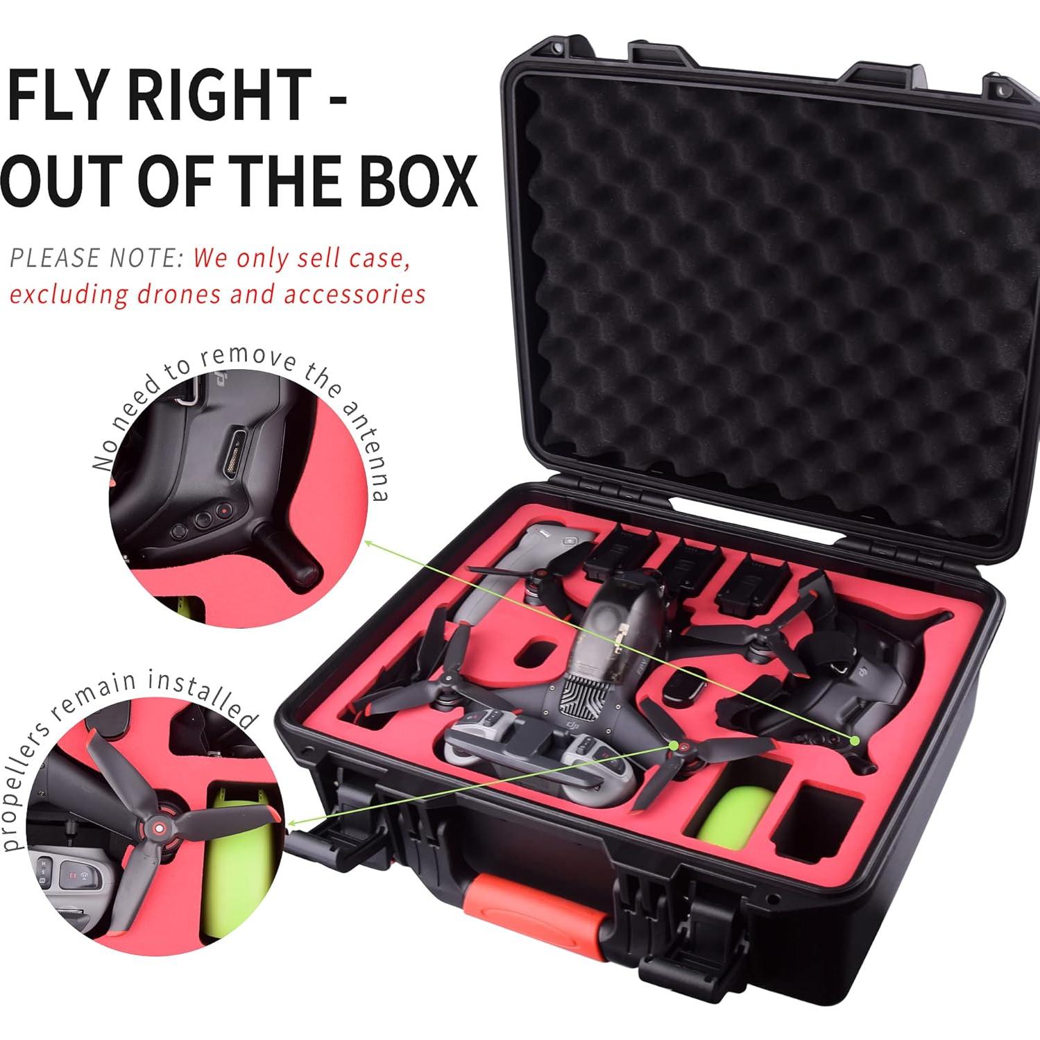 Funda Dura FPVtosky para Drone DJI FPV - Almacena 6 Baterías