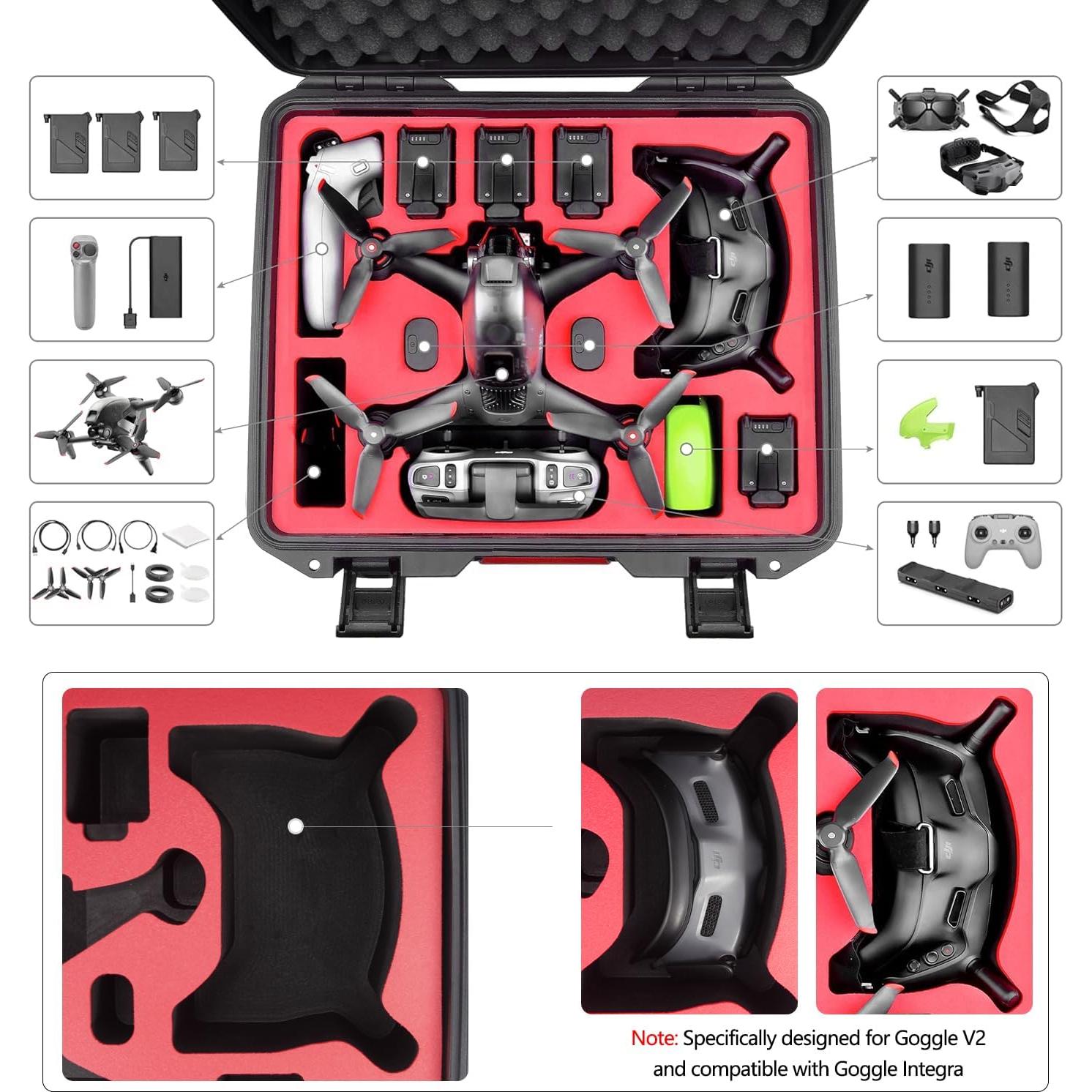 Funda Dura FPVtosky para Drone DJI FPV - Almacena 6 Baterías