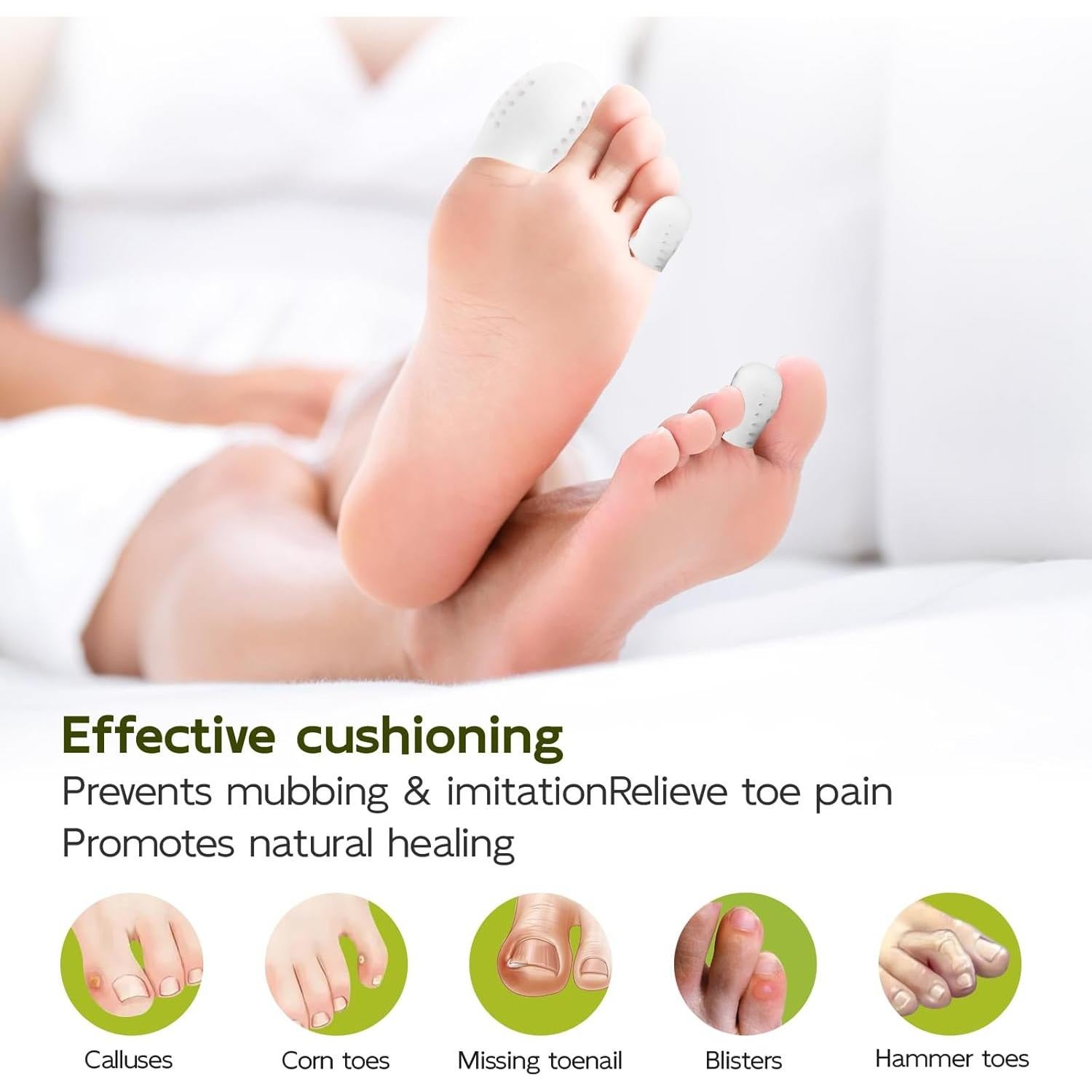 Protectores de Dedos Bukihome 16 PCS Silicona Alivio Dolor