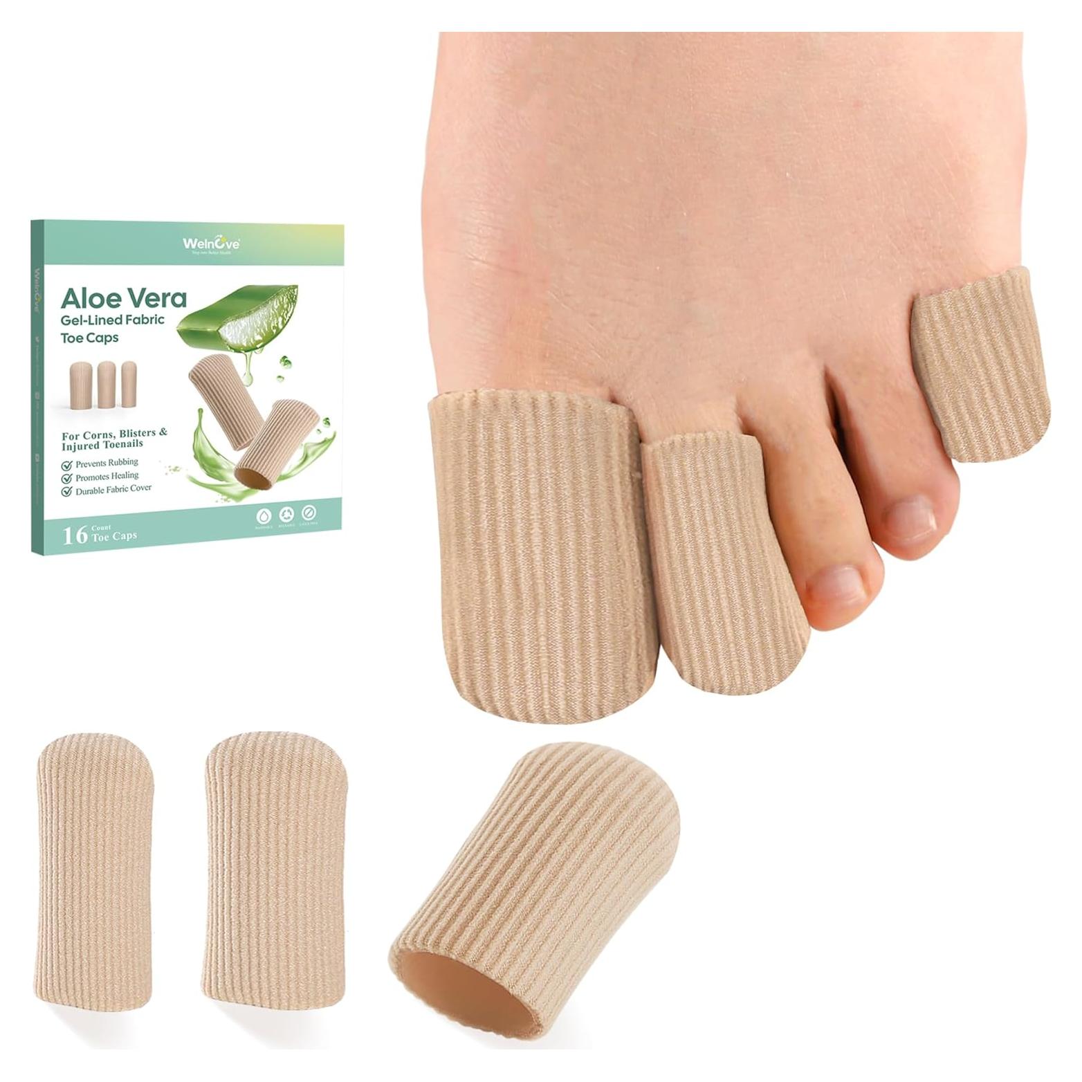 Protectores de Dedos Welnove - 16 Fundas de Gel con Aloe Vera