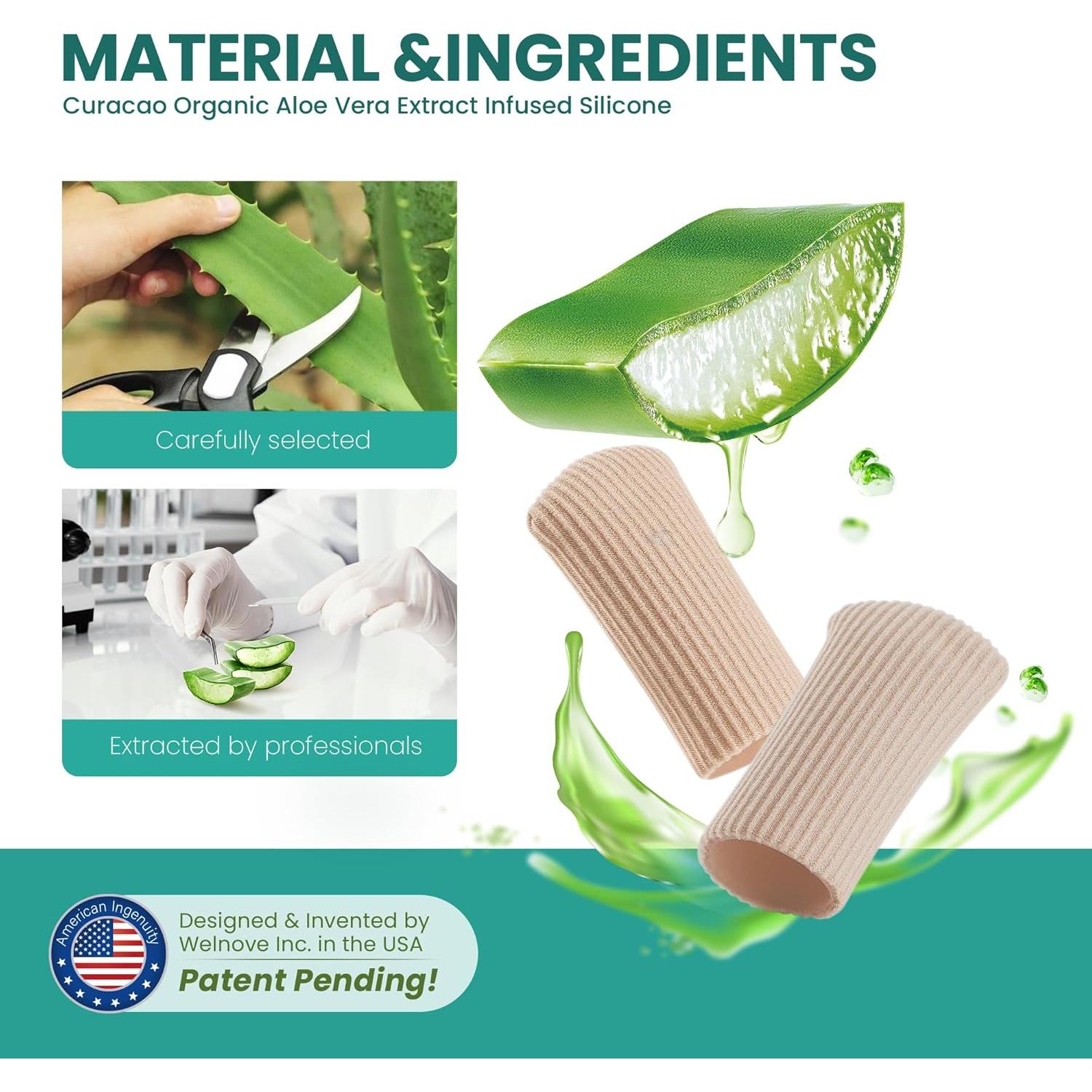 Protectores de Dedos Welnove - 16 Fundas de Gel con Aloe Vera