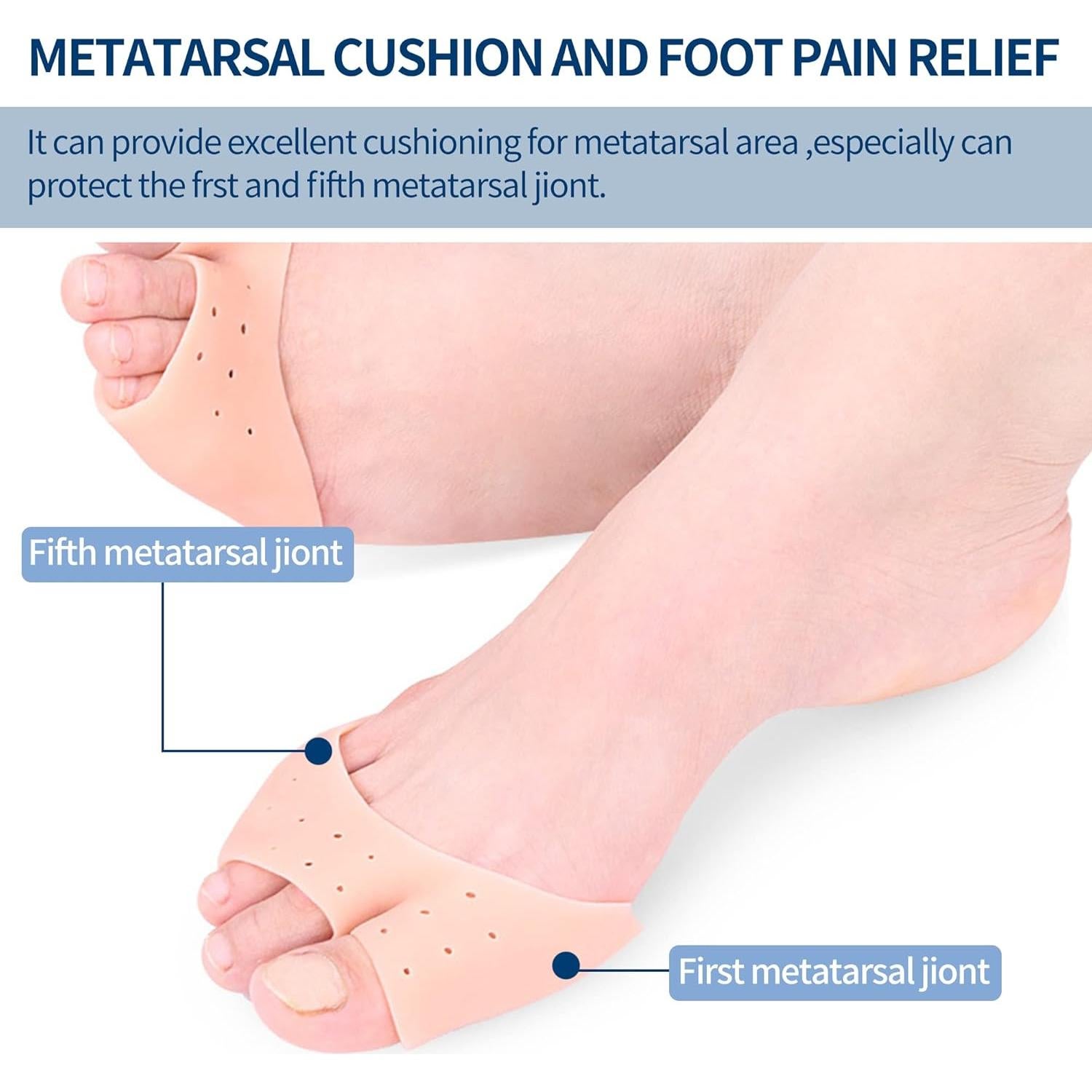 2 Pares Protectores de Dedos de Gel Silicona JEVRKAPZ