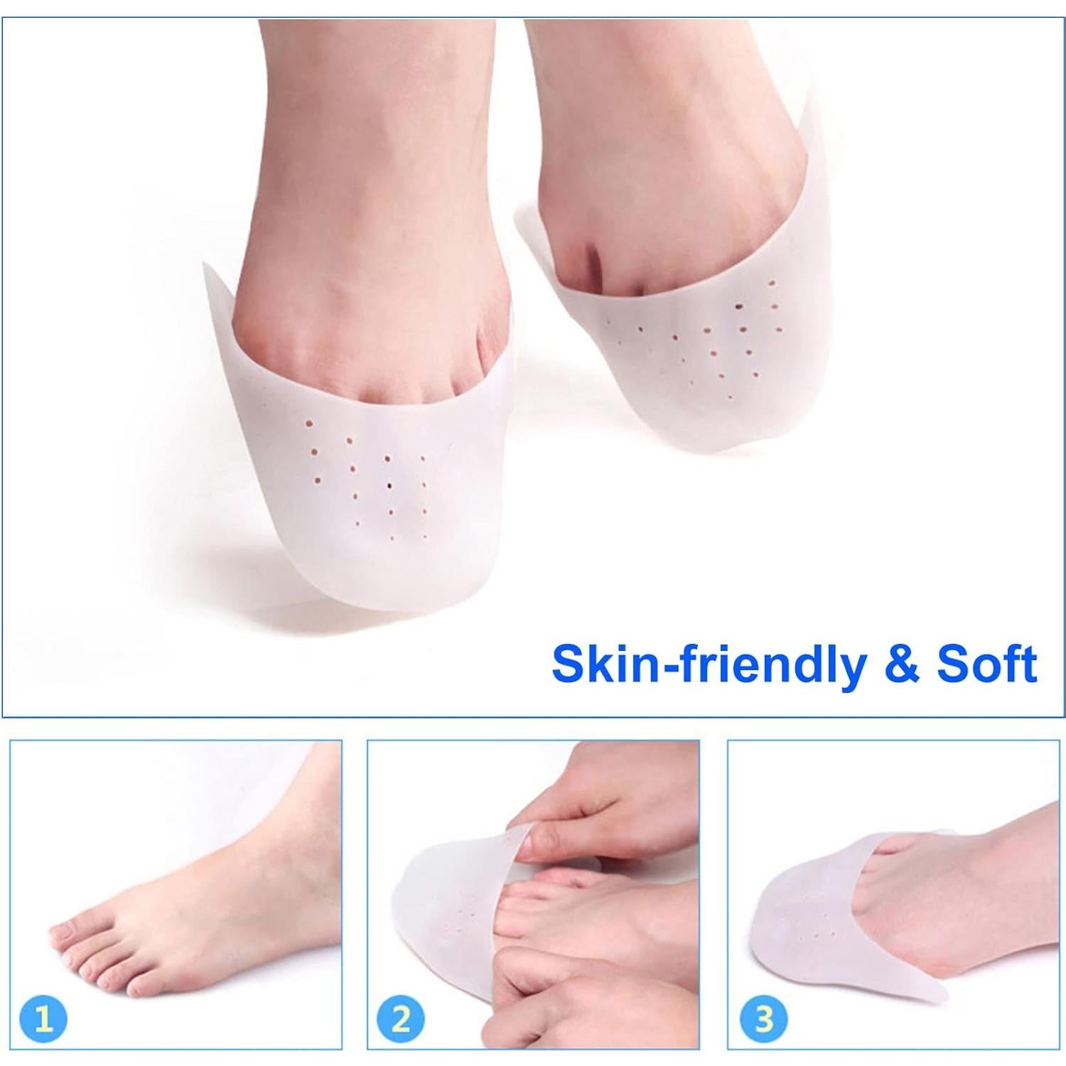 6 Protectores de Dedos de Silicona EOMTUR para Tacones y Ballet