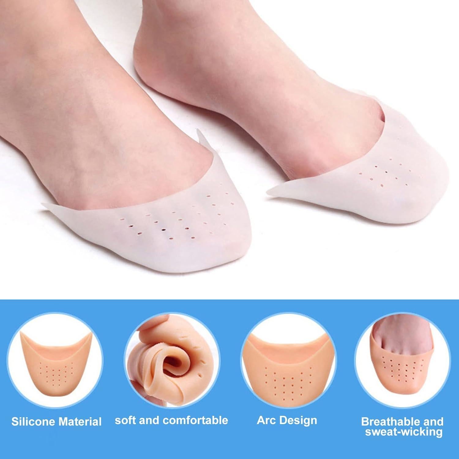 6 Protectores de Dedos de Silicona EOMTUR para Tacones y Ballet