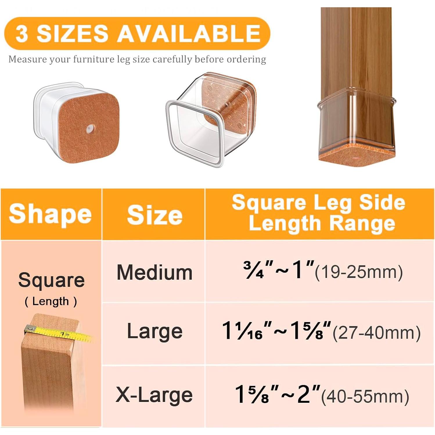 35 Protectores de Silicona para Patas de Silla RUSIDO 27-40mm