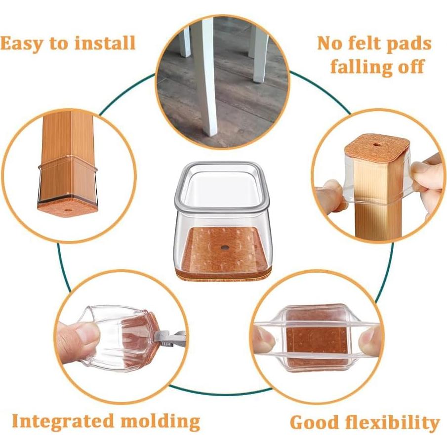 35 Protectores de Silicona para Patas de Silla RUSIDO 27-40mm