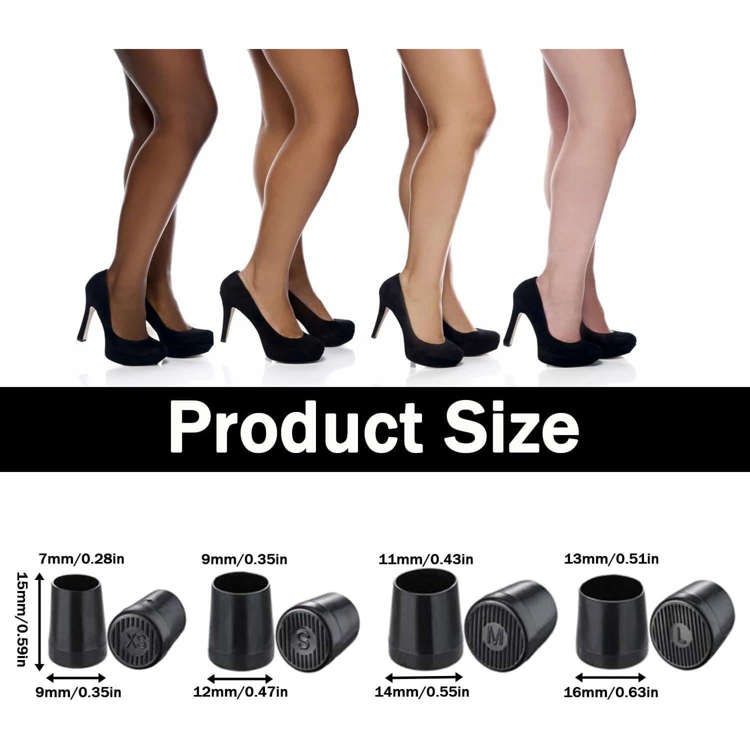 Protectores de Tacón Alto ADULLPONY - 4 Pares Silicona Antideslizante