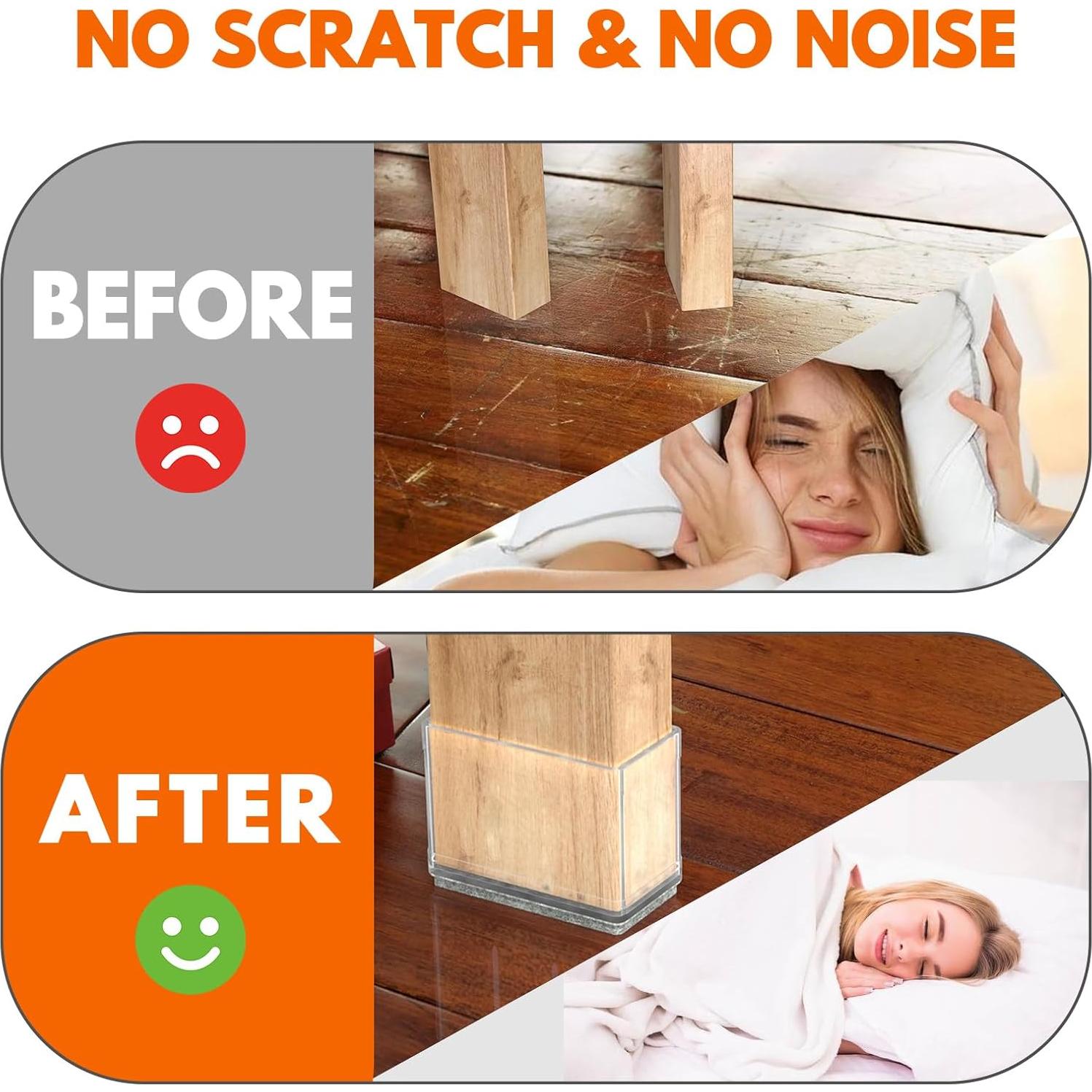 Protectores de patas de silla CHWM 16 PCS Silicona 2.54x3.81 cm