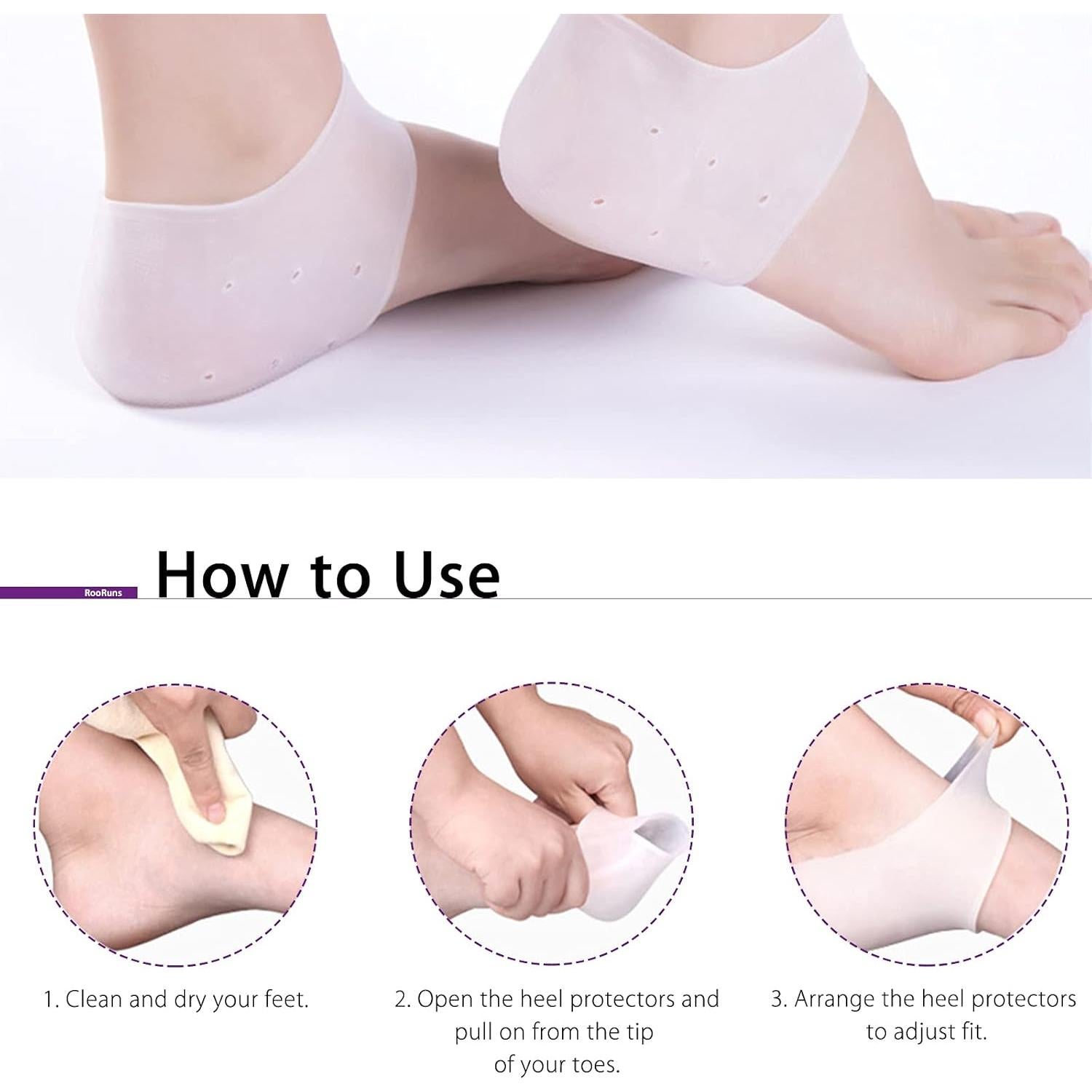 Protectores de Talón de Gel RooRuns - 2 Pares Almohadillas